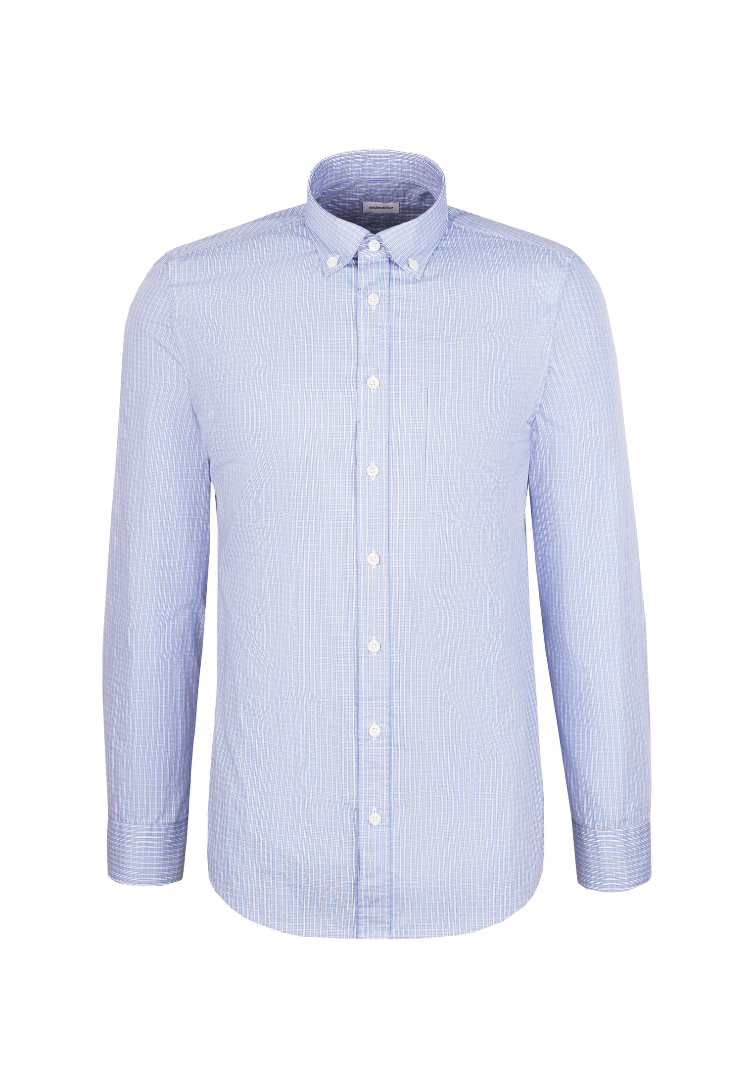 seidensticker Businesshemd Slim 1/1 Button-Down-Kragen Karo