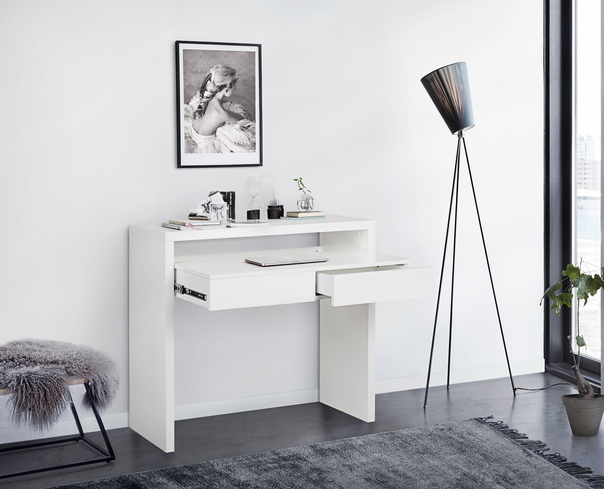 Woodman Schreibtisch »Console10« puristisches Design, Breite 36 - 56 cm, FS günstig online kaufen