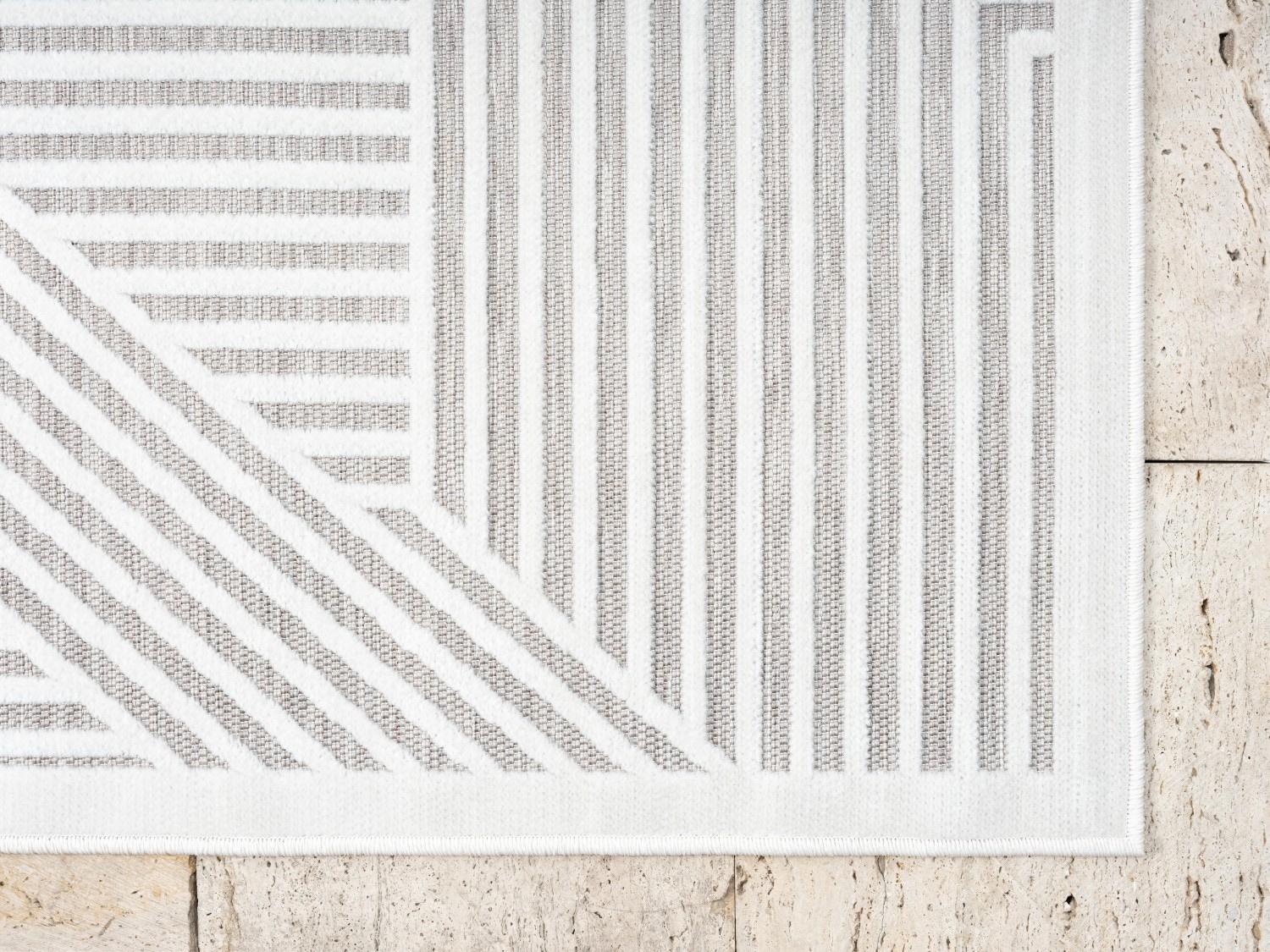 Myflair Möbel & Accessoires Teppich »Vill Lagerräumung«, rechteckig, 8 mm Höhe, modernes Design, Hoch-Tief Effekt, Outdoor geeignet, Balkon, Terrasse
