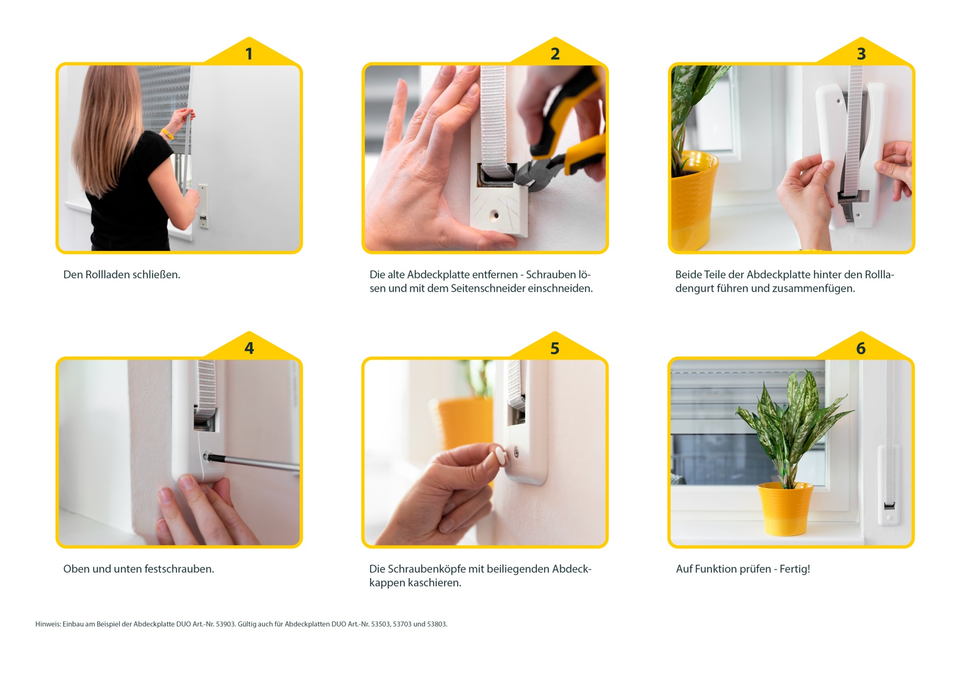 SCHELLENBERG Gurtwickler-Abdeckplatte »Duo Maxi, 13,5 cm Lochabstand, langlebig aus Kunststoff« Set, 1 Stk. tlg. Rollladen Abdeckblenden für Gurtwickler und Einlasswickler