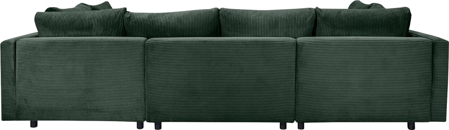 COLLECTION AB Wohnlandschaft »Toni U-Form, B: 298 cm, XXL-Liegefläche 282x178 cm mit Hocker« Set: Sofa & Hocker, 3 Zierkissen, Federkern