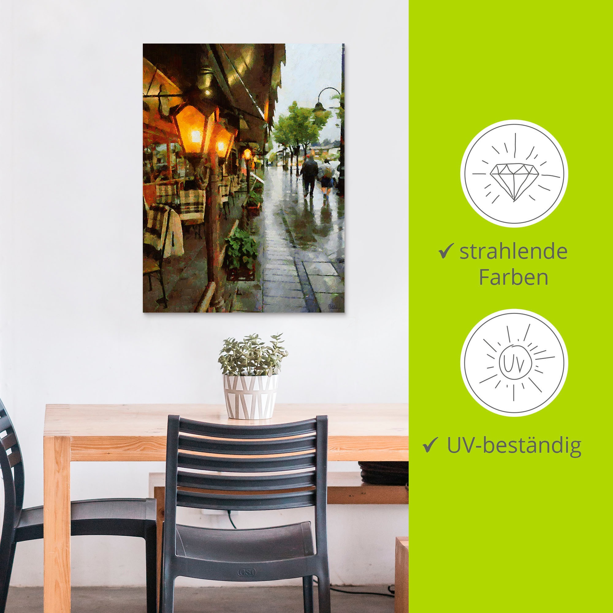 Artland Wandbild »Restaurant Lampen«, Restaurant & Cafés, (1 St.), als Alubild, Outdoorbild, Leinwandbild, Poster in verschied. Größen