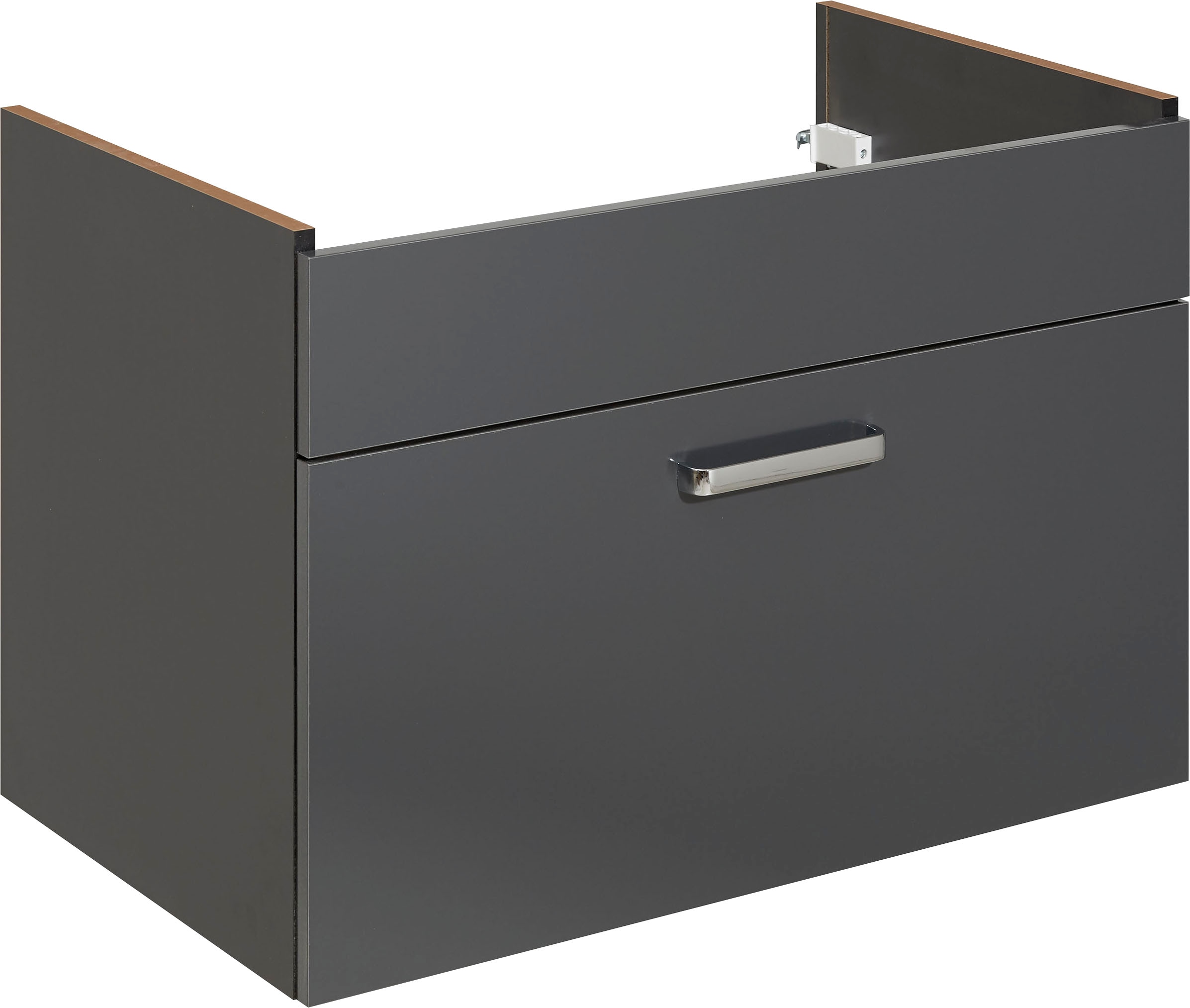 Saphir Badmöbel-Set »Quickset 2-teilig, Keramikwaschtisch mit LED-Spiegelschrank, Bad-Set«, (2 St.), Waschplatz 83 cm breit, 3 Türen, 1 Schublade, inkl. Türdämpfer