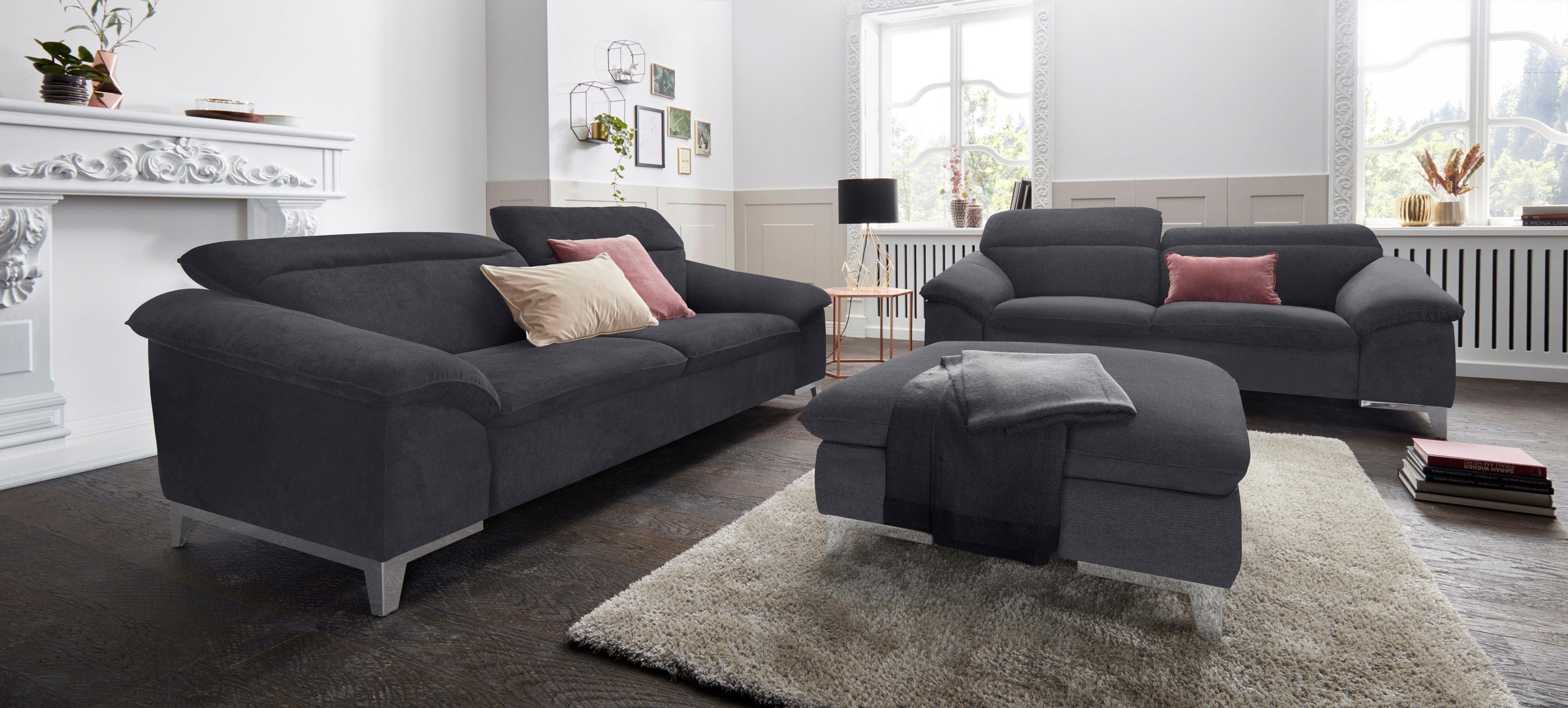 COTTA Polstergarnitur »Teresa« Set, Set bestehend aus: 2-Sitzer mit Kopftei günstig online kaufen