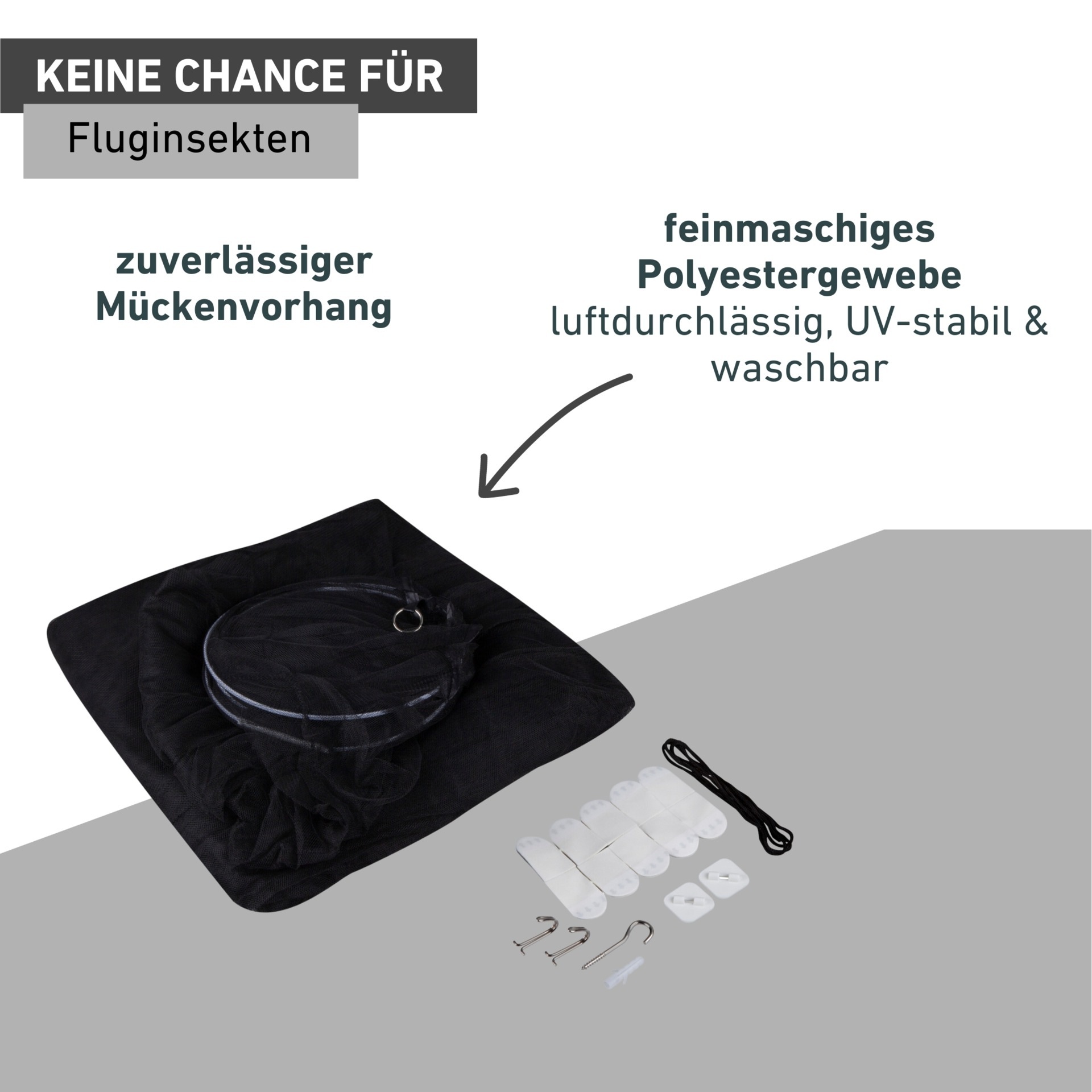 Windhager Moskitonetz »für Einzel- und Doppelbetten, Fliegengitter Indoor, Outdoor geeignet« 1 Stk. tlg. Insektenschutz 250x1250cm, Mückenvorhang erhältlich in anthrazit, weiß