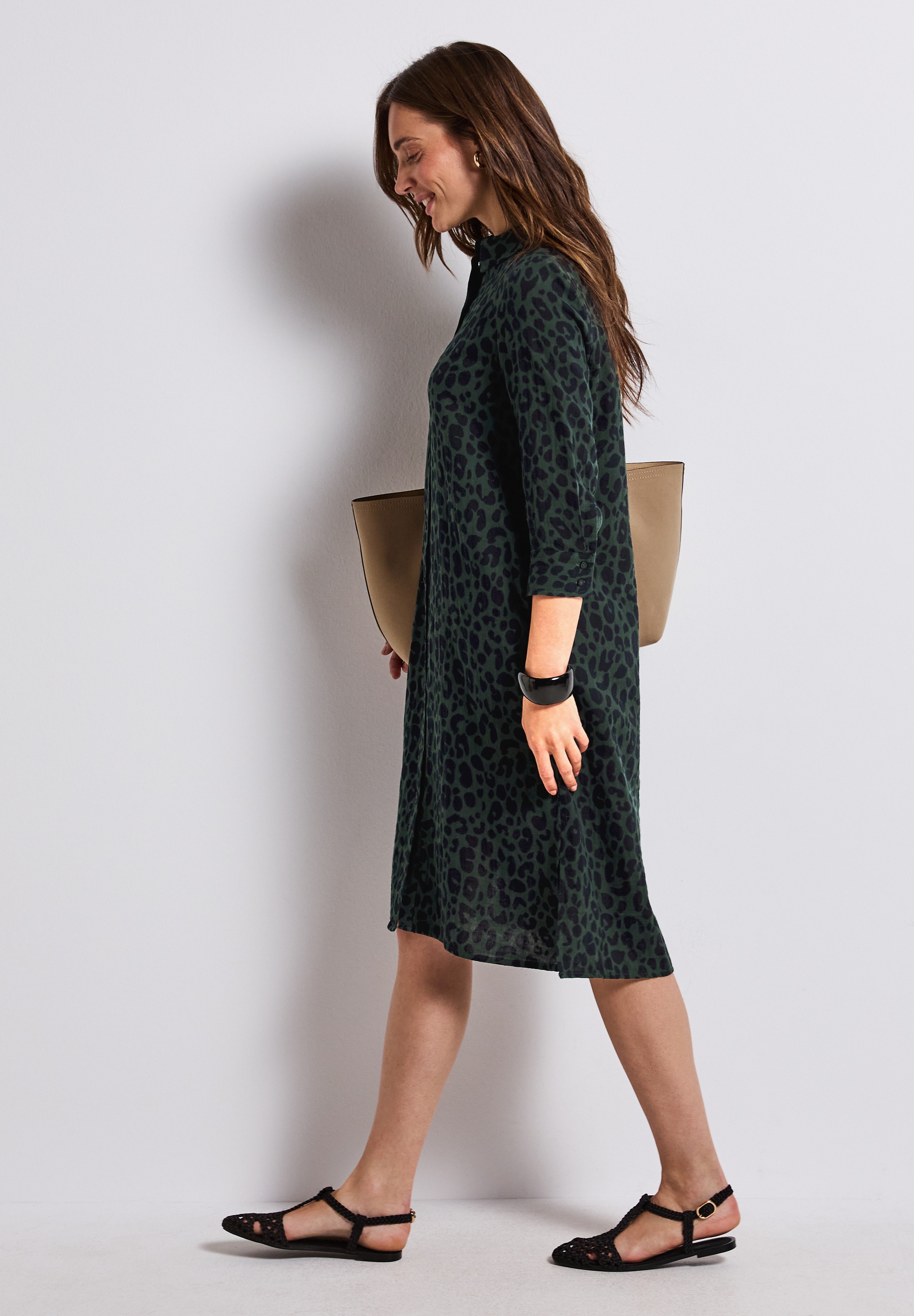 STREET ONE Midikleid, gemustert im Musselin-Style