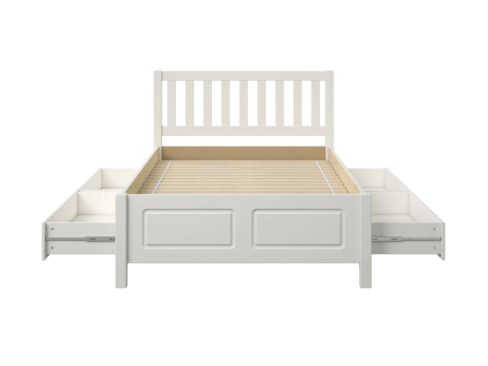 OTTO home Stauraumbett »Synnra, maximaler Stauraum, 4 Schubladen, Made in EU, Landhausstil« FSC® zertifiziert, Kassettenfront, Stauraumlösung und Komfort