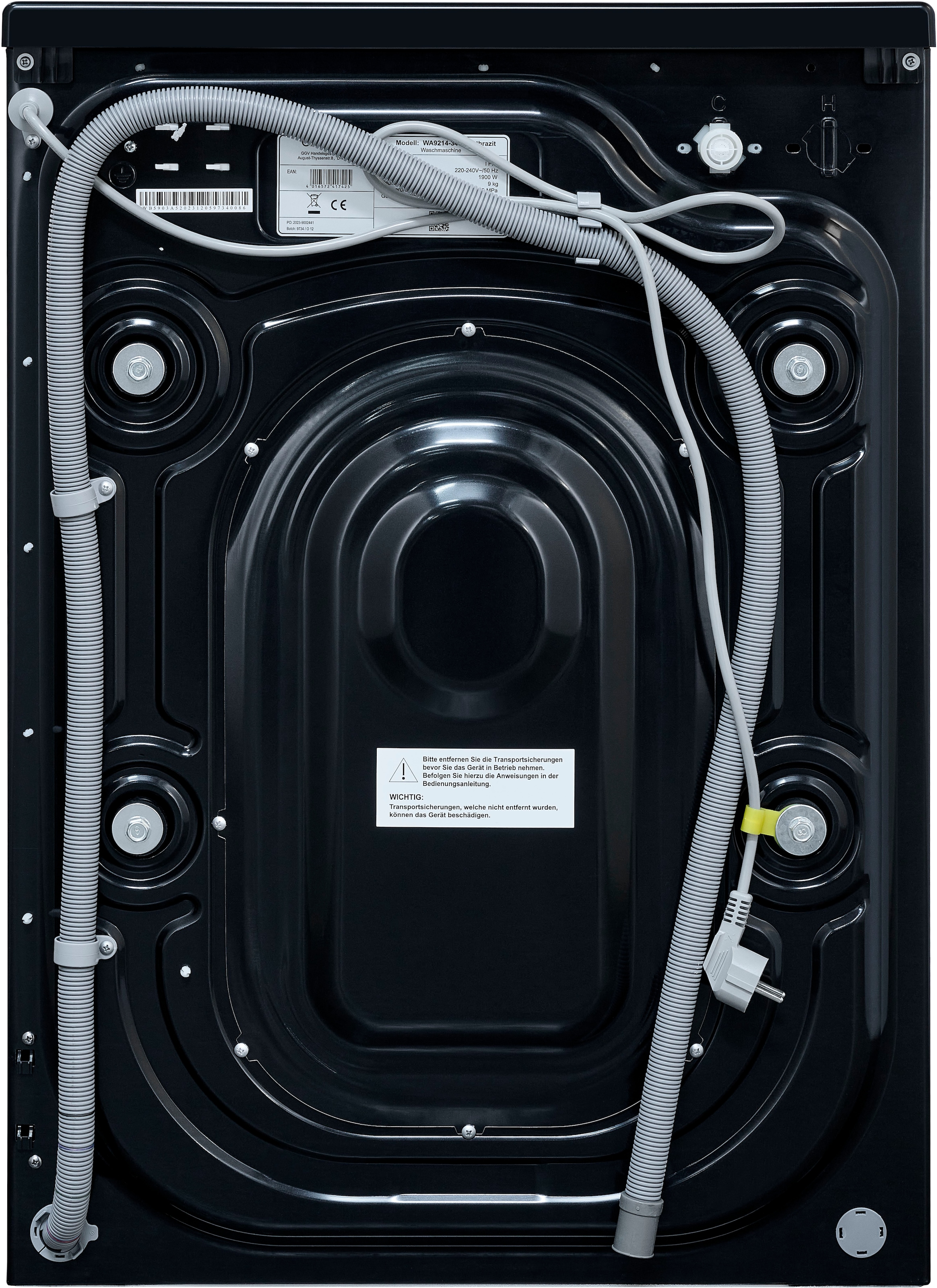 exquisit Waschmaschine »WA9214-340A anthrazit«, 9 kg, 1400 U/min, Aquastop-Schlauch