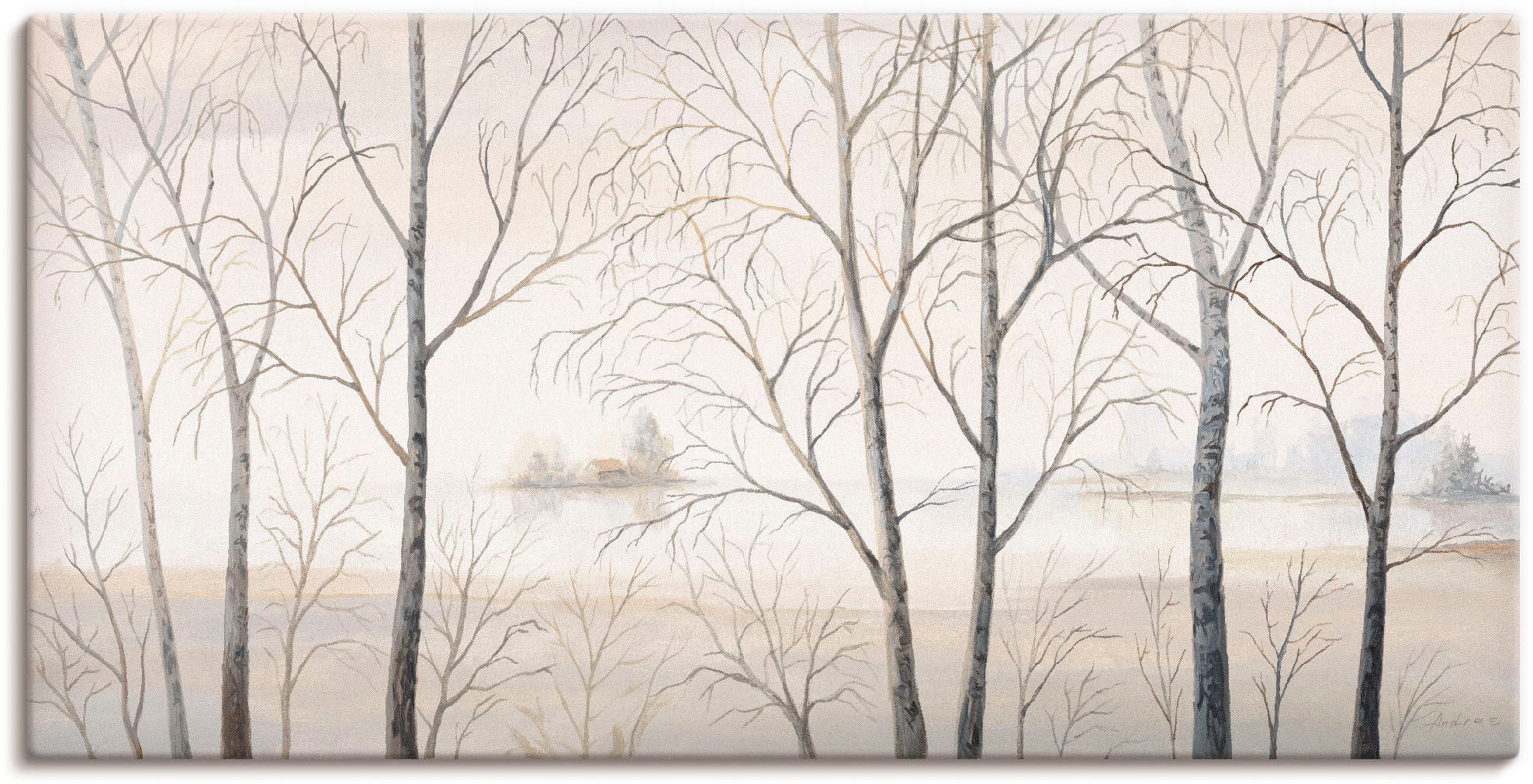 Artland Wandbild »Seeufer am Wald I« Gewässer 1 Stk. tlg. als Alubild, Outd günstig online kaufen