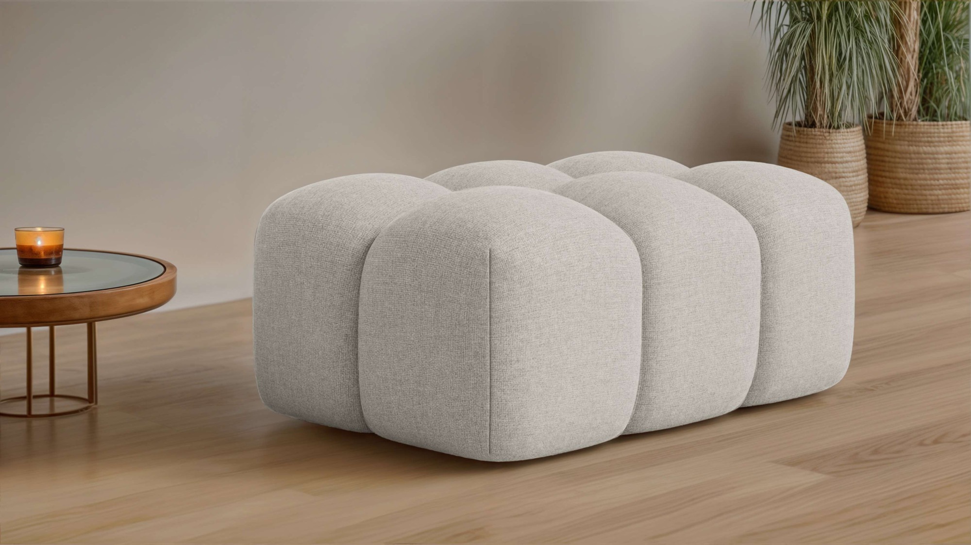 OTTO home Polsterhocker »KALLIE Sitzhocker, Bubble-Optik, Maße B/T/H: 90/60 günstig online kaufen