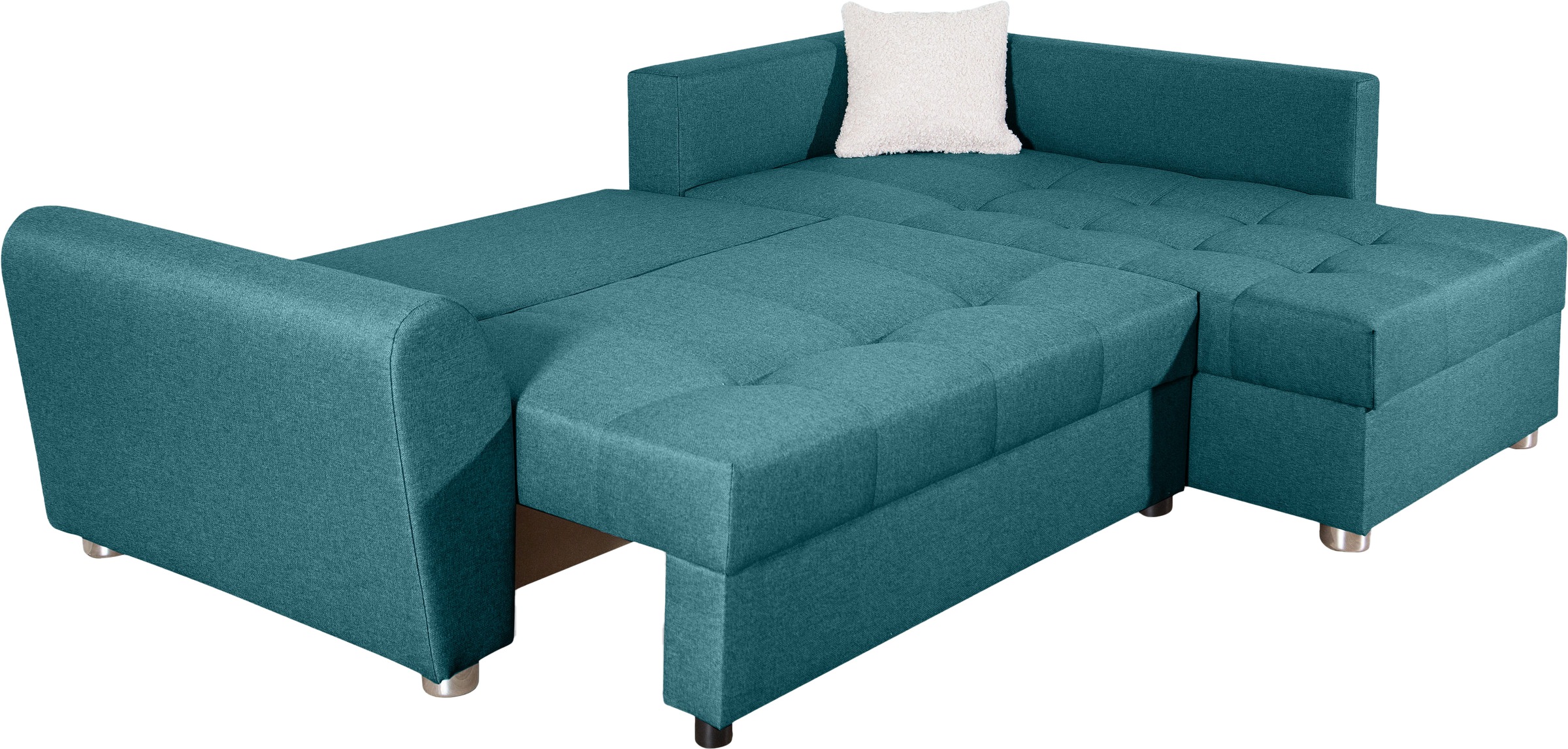 COLLECTION AB Ecksofa »JANA«, Ecksofa,Bettfunktion,Bettkasten,Bonnelfederkern,Rückenkissen
