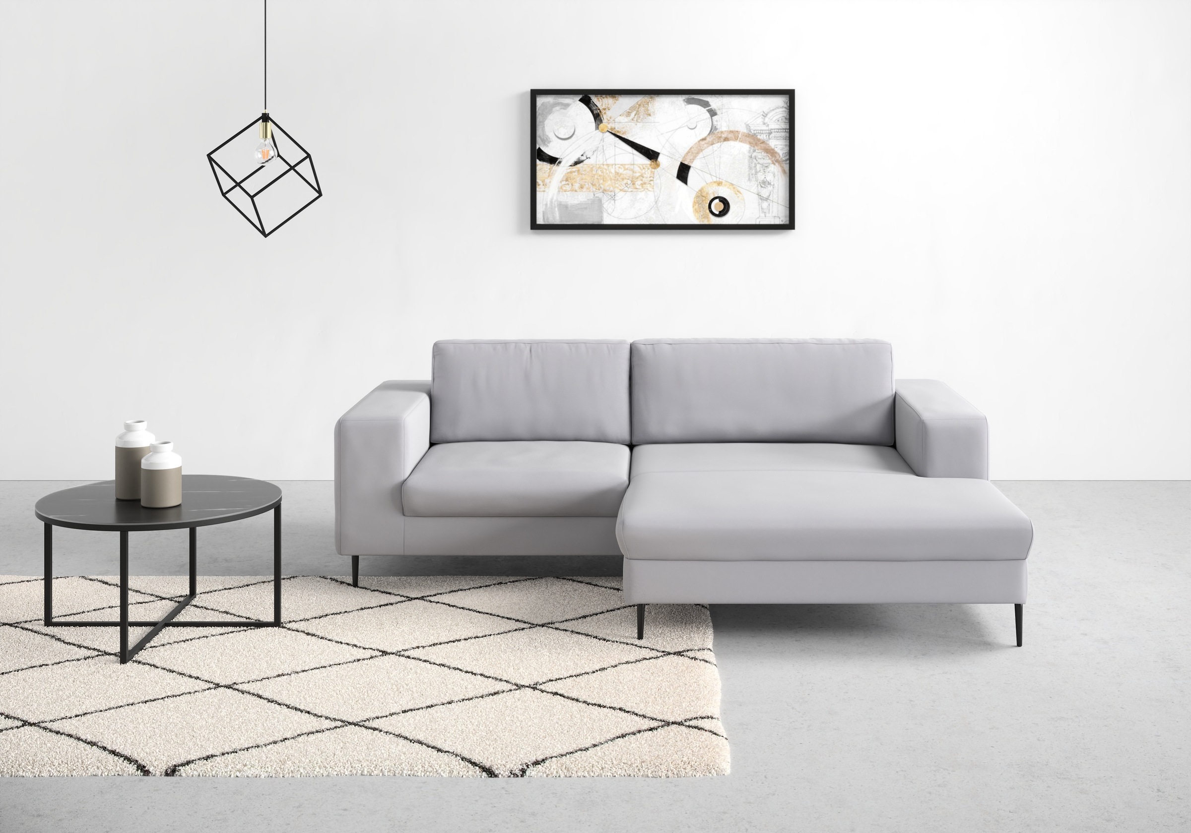 DOMO collection Ecksofa »Modica kompakt und elegant, Breite 244, L-Form«, moderne Optik mit extrabreiter Recamiere, auch in Cord