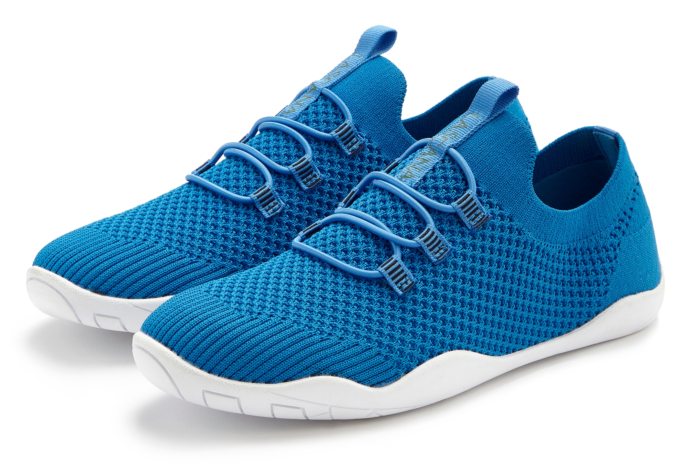 LASCANA Sneaker »Freizeitschuh, Slipper,«, zum Reinschlüpfen mit elastischen Schnürbändern Unisex VEGAN