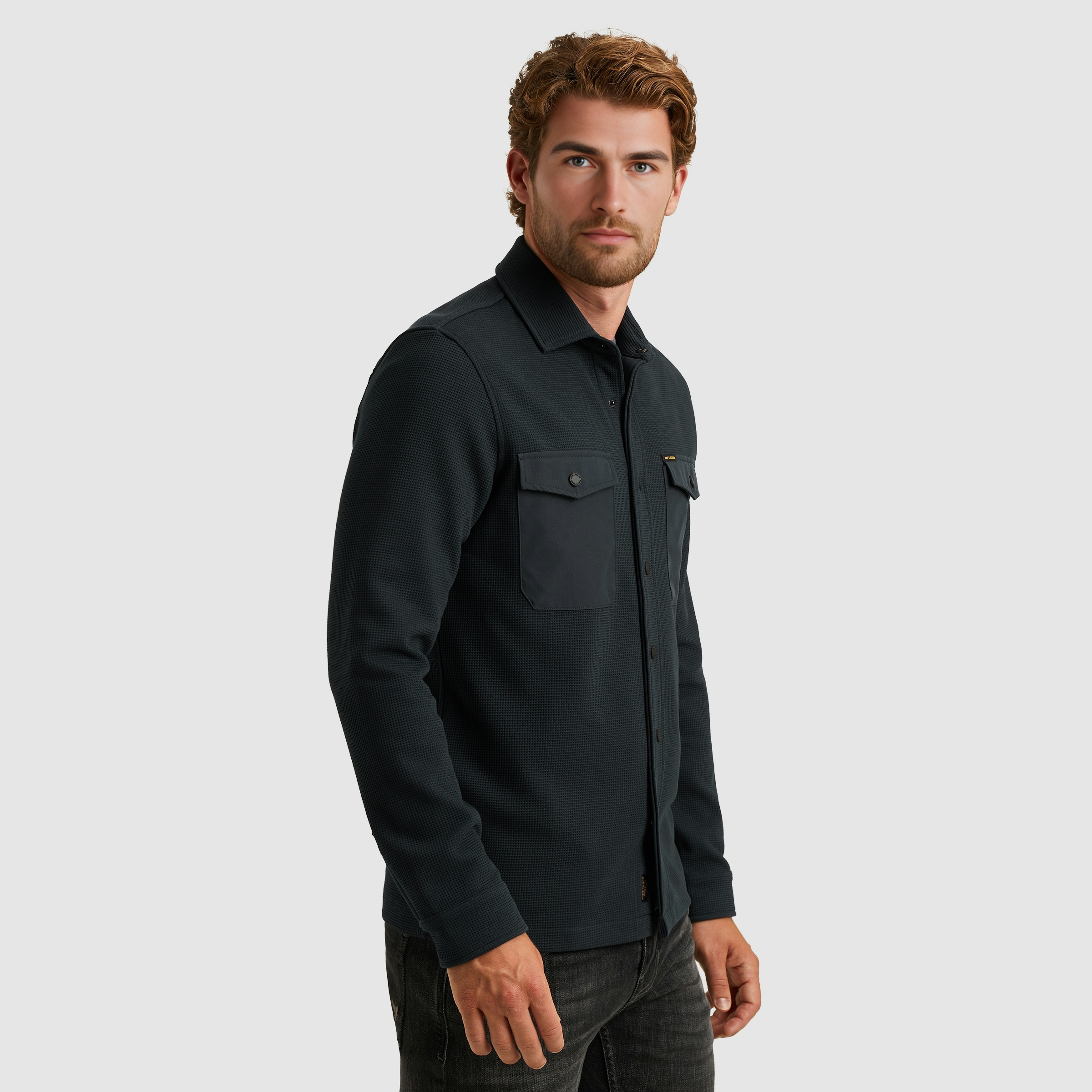 PME LEGEND Langarmhemd mit Druckknöpfen und Brusttaschen