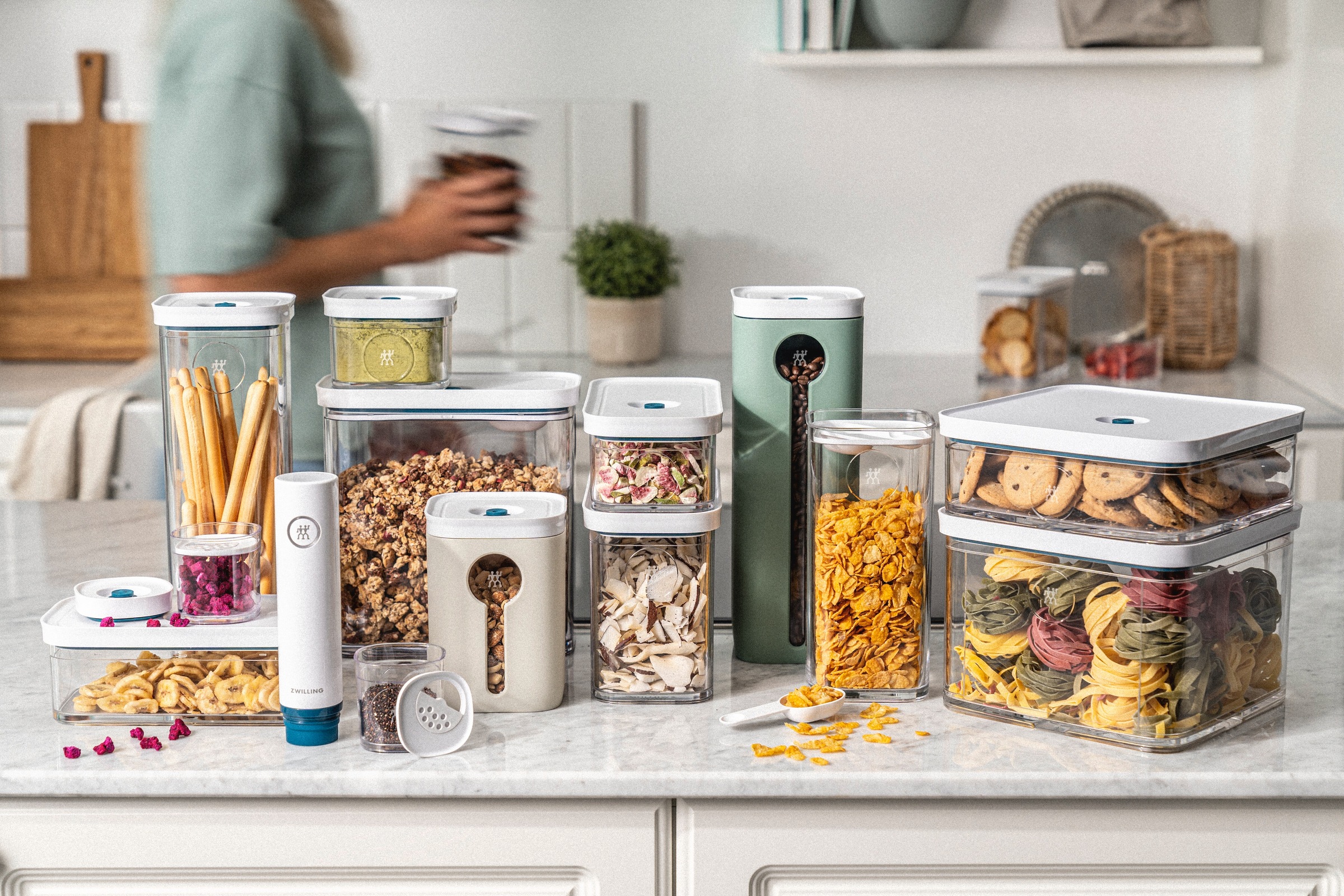 Zwilling Vakuumbehälter »FRESH & SAVE CUBE La Mer, Aufbewahrungssystem« Luftdichte & Vakuumierbare Aufbewahrung, Spülmaschinengeeignet