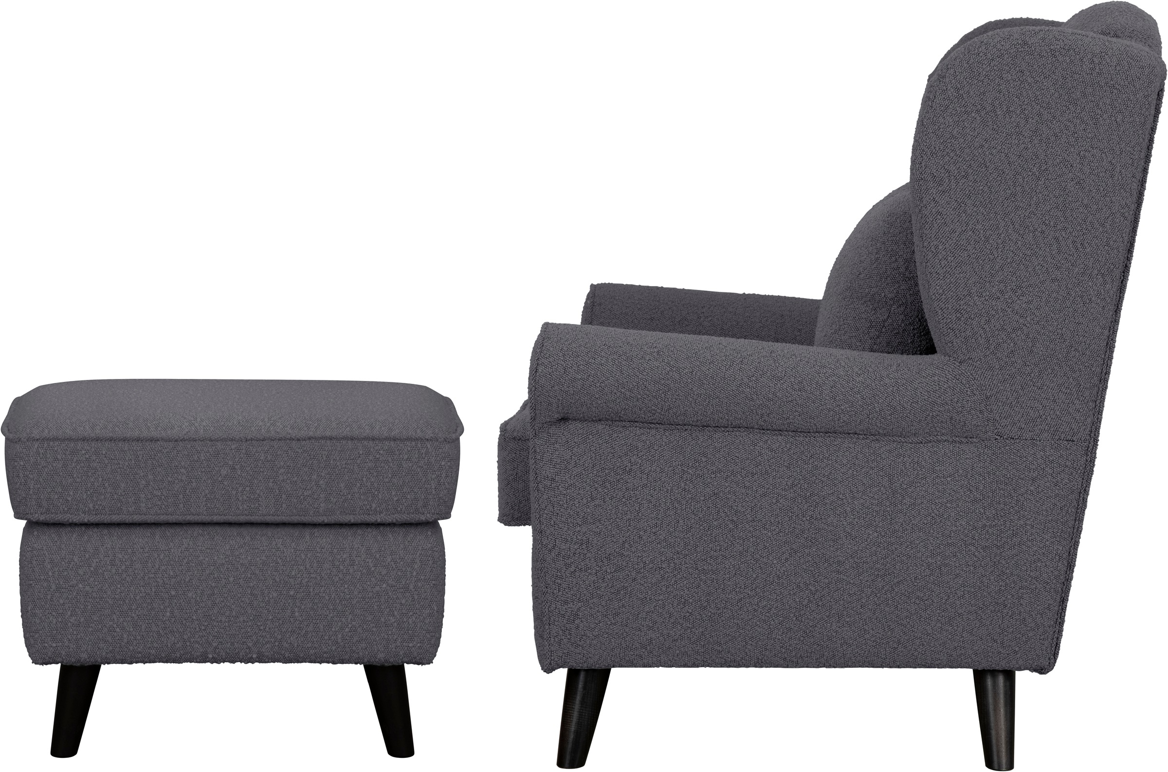 Home affaire Sessel »Ohrensessel CHISTELLE, wahlweise mit Polsterhocker«, mit Wellenunterfederung, Maße: B/T/H: 81/87/99 cm