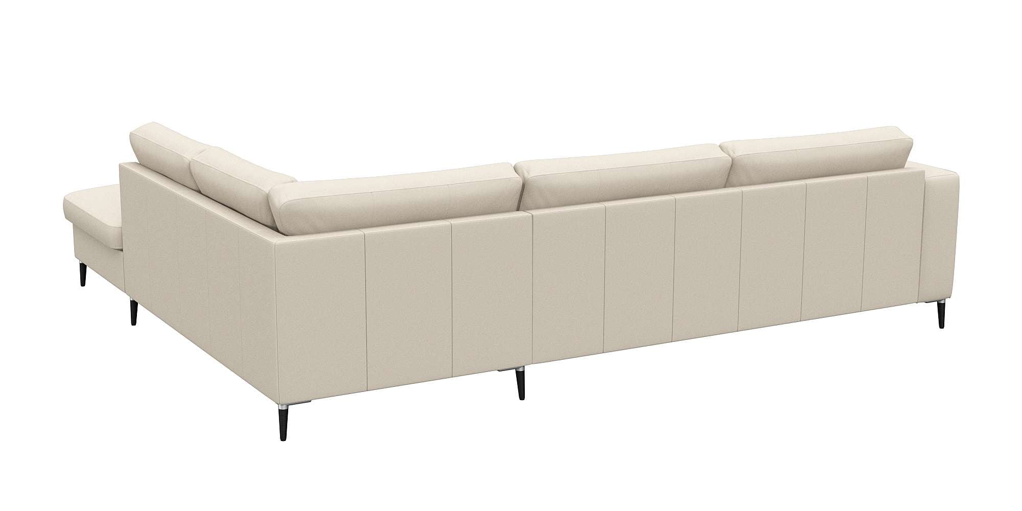FLEXLUX Ecksofa »Fiore, super Sitzkomfort durch Kaltschaum im Sitz, L-Form«, breite Armlehnen, Füße Alu+schwarz