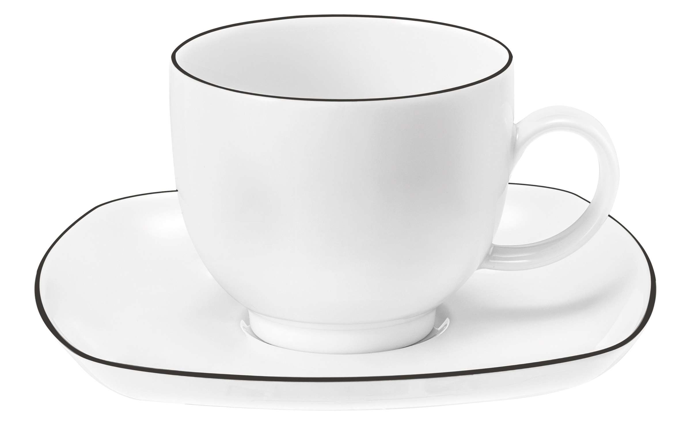 Seltmann Weiden Untertasse »Lido Black Line« Kombi-Untertasse eckig 14,5 cm