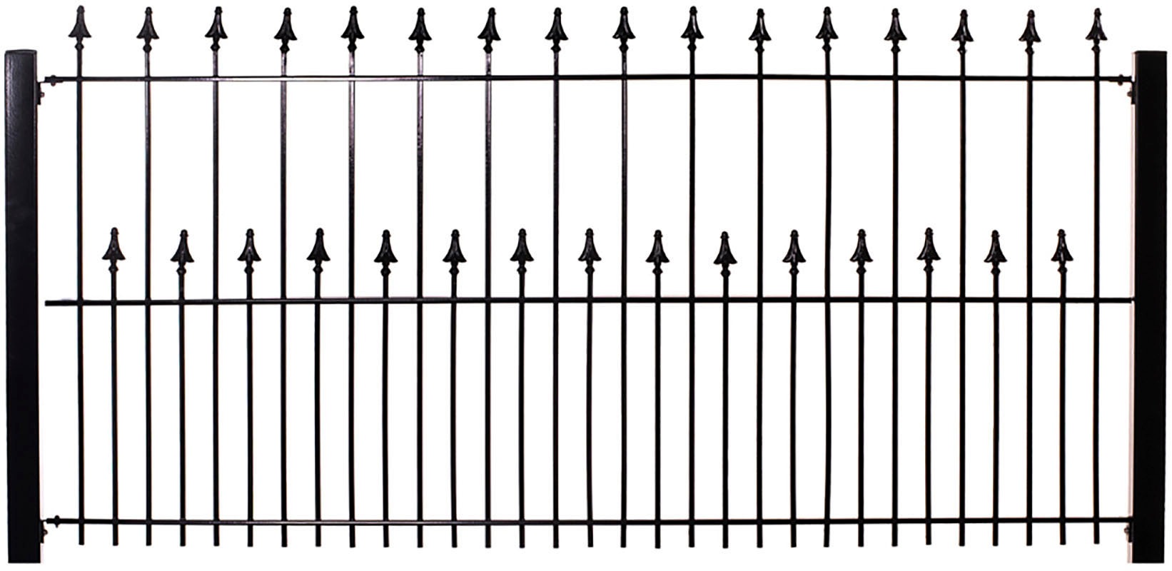 KRAUS Zierzaun »Zierzaun-60x60«, schwarz, 100 cm hoch, 15 Elemente für 30 m, 16 Pfosten