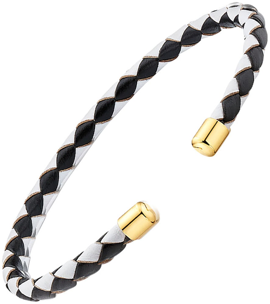 Aniston JEWELRY & WATCHES Armspange »Schmuck Geschenk Armspange Leder schwarz/weiß Edelstahl«