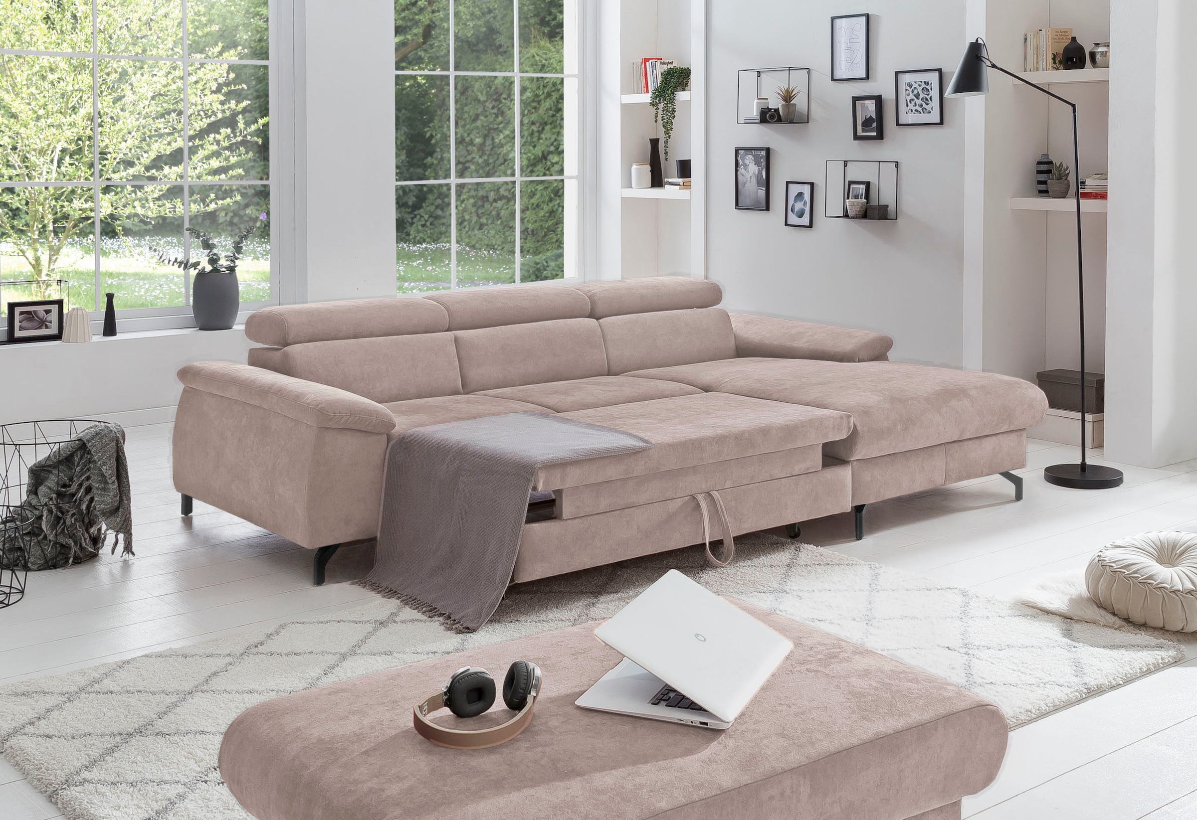 COTTA Ecksofa »Kitty L-Form«, mit Kopfteilverstellung, wahlweise mit Bettfunktion & Bettkasten