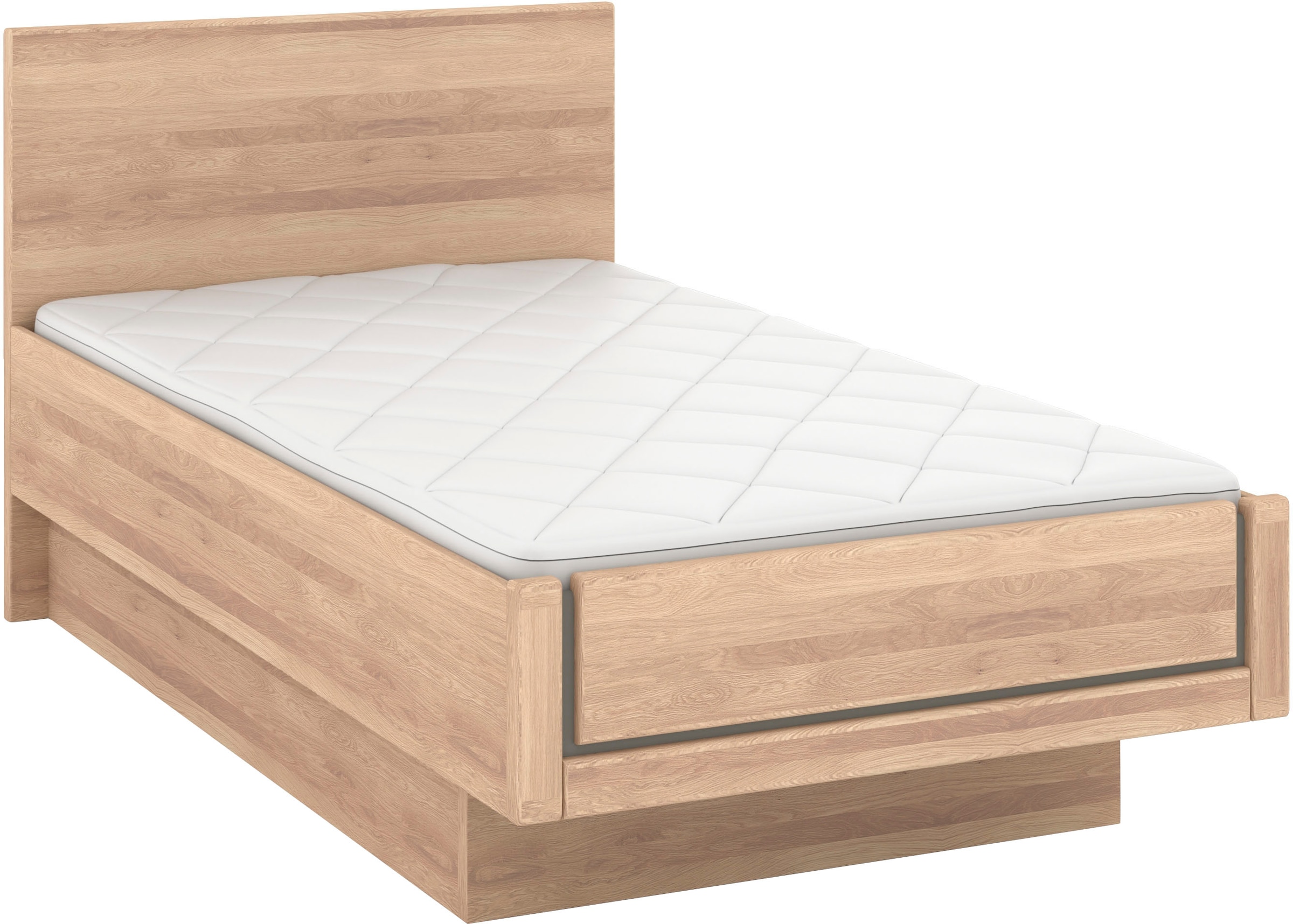 Musterring Holzbett »Sorrent, Bettgestell, Bettrahmen, teilmassiv Eiche«, (MADE IN GERMANY), Eiche teilmassiv, Liegehöhenverstellung, in schwebender Optik