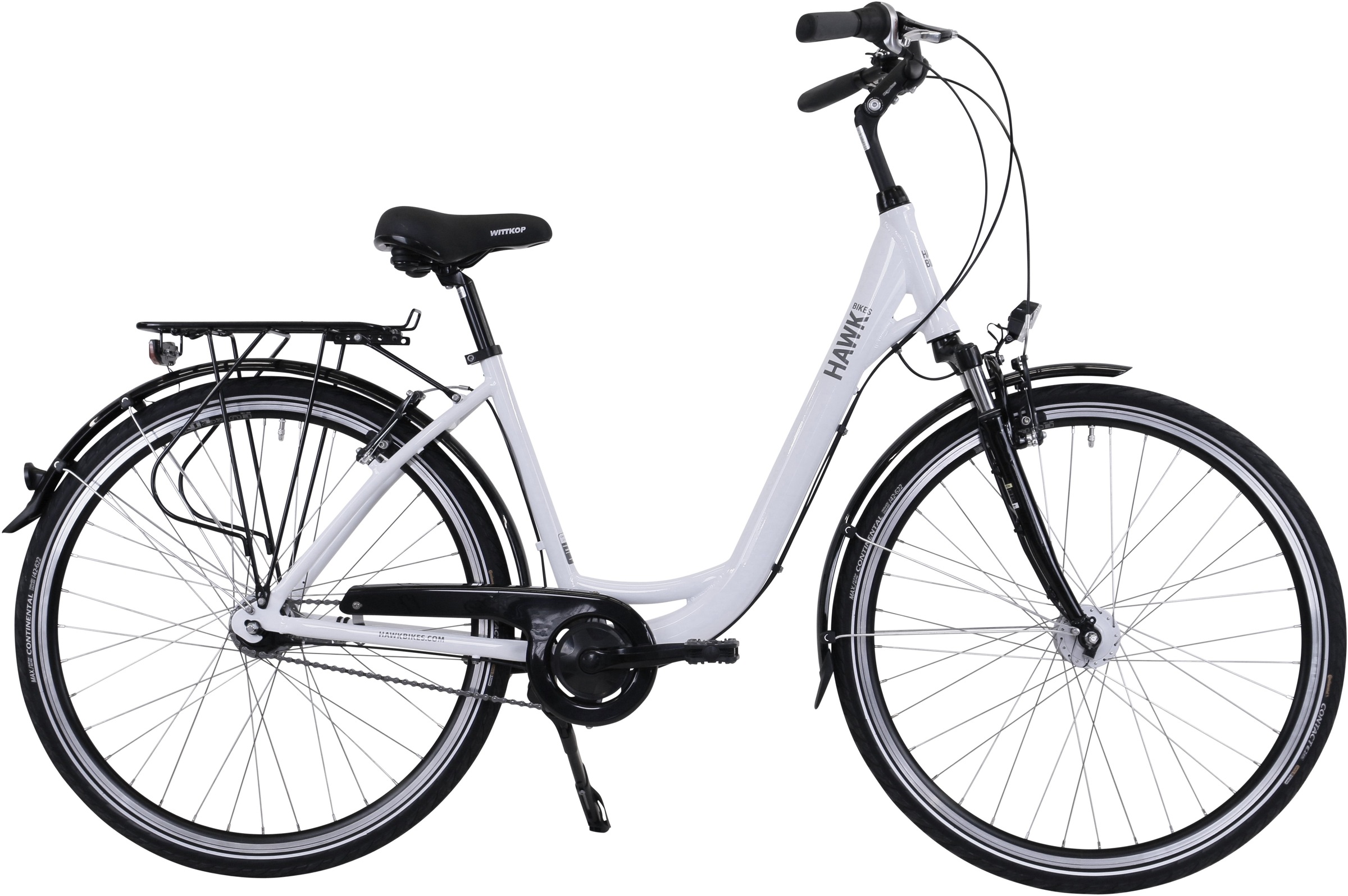 Bild von HAWK Bikes Cityrad »City Wave Deluxe White«, 7 Gang, Shimano, Nexus Schaltwerk, für Damen und Herren