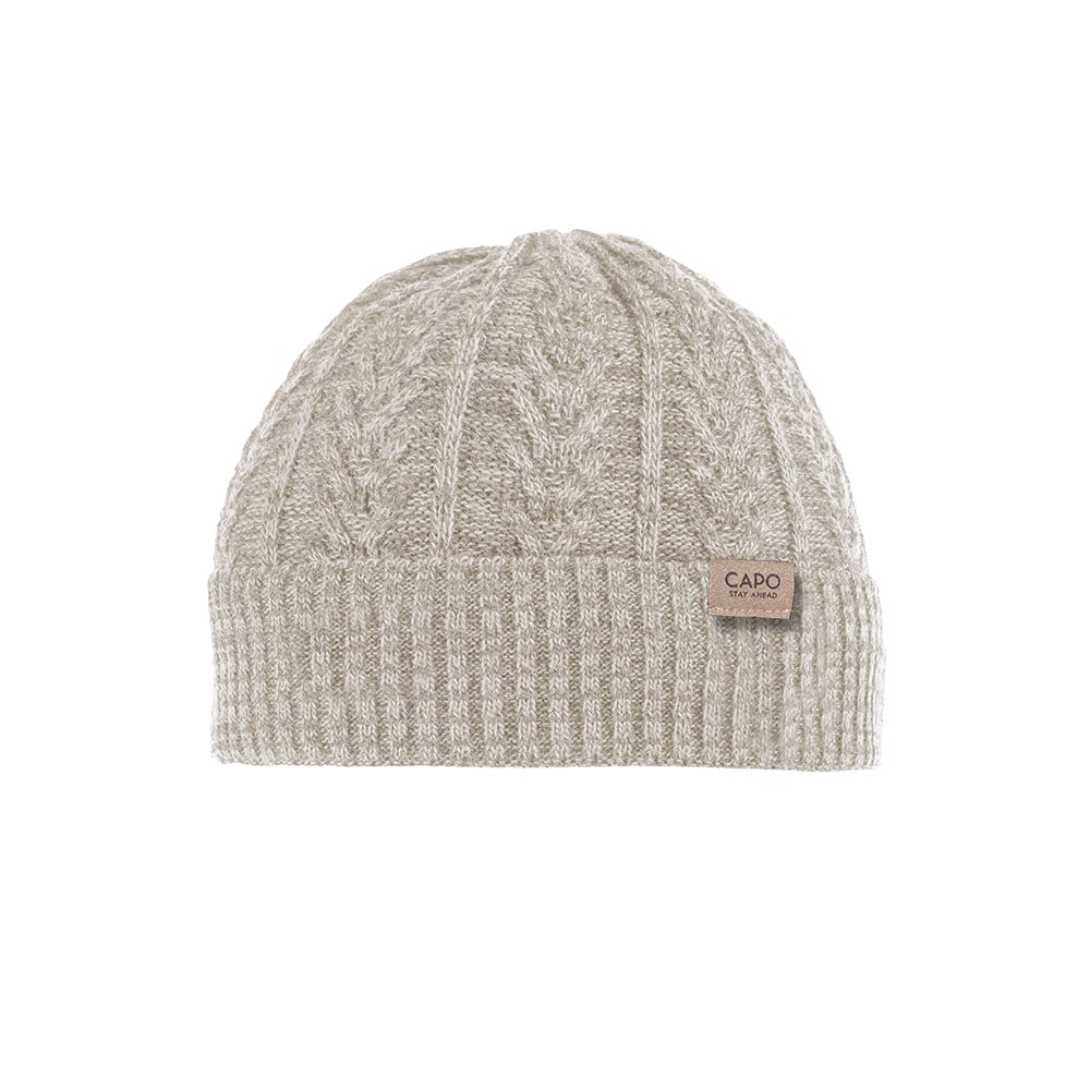 CAPO Strickmütze Rippenstrick, natürliche Thermoregulierung beige