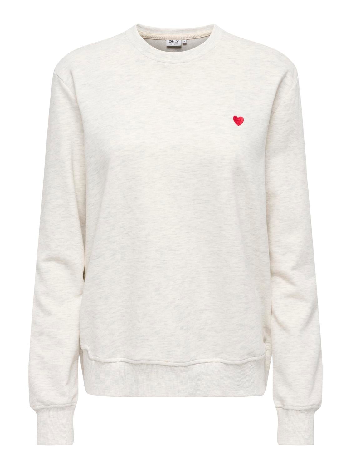 ONLY Sweatshirt »ONLADELLE L/S O NECK UB CS SWT«, Baumwollmischung, regular fit, Rundhals
