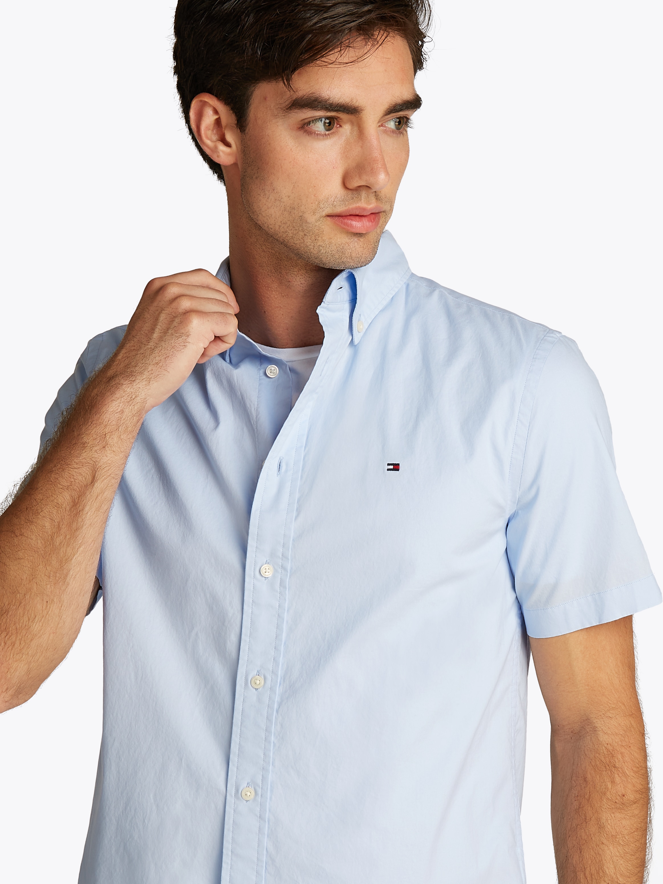 Tommy Hilfiger Kurzarmhemd »FLEX POPLIN SOLID S/S SHIRT«