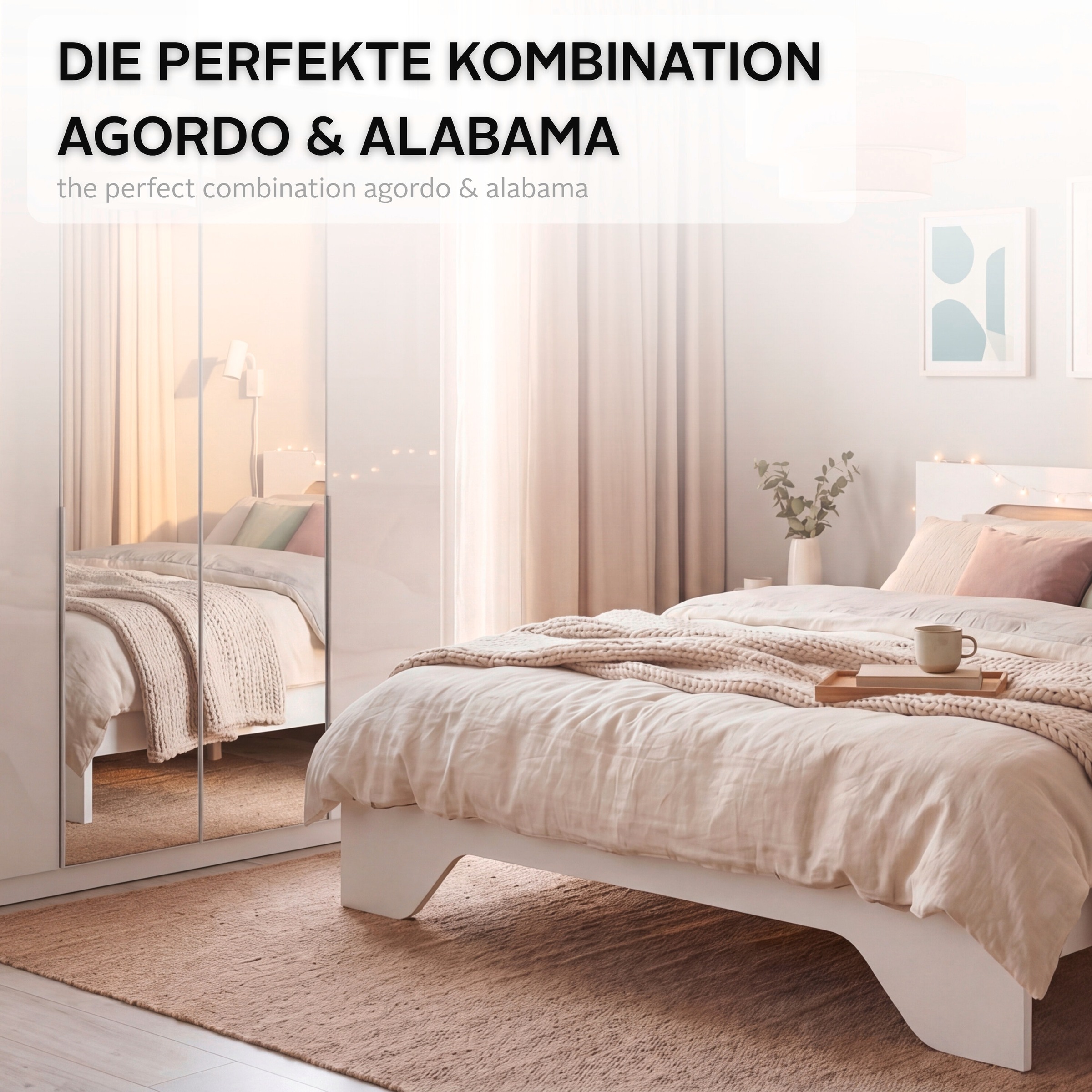 OTTO home Bett »Doppelbett Holzbett Futonbett AGORDO« Liegefläche: 180x200 cm,  mit stilvoller Kopfteil-Absetzung in Eiche Artisan MADE IN GERMANY