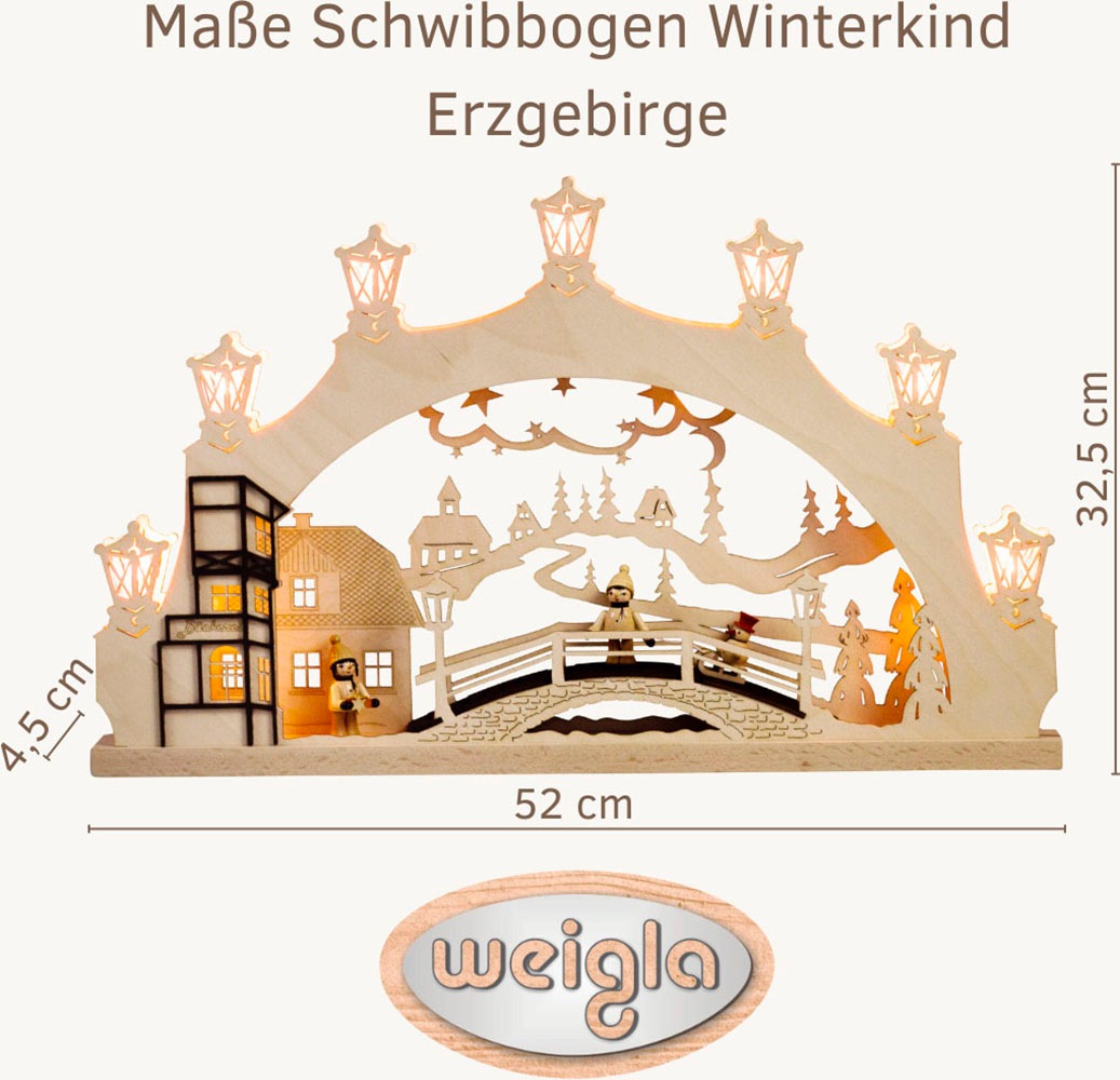 Weigla Lichterbogen »Winterkind Erzgebirge mit handgedrechselten Figuren, S günstig online kaufen
