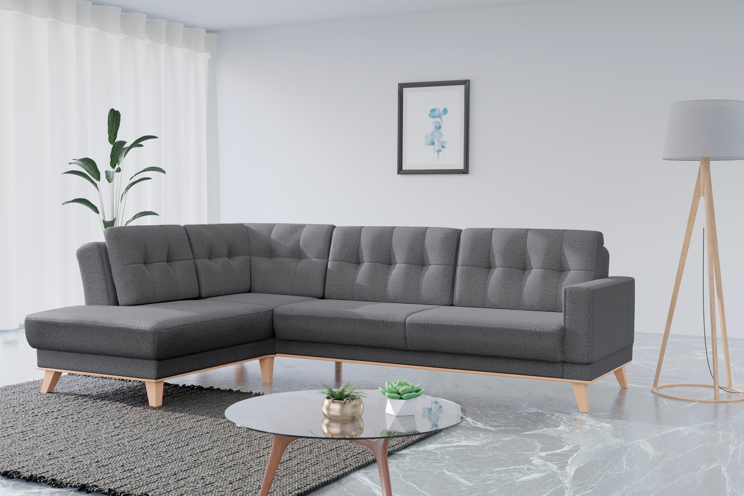 sit&more Ecksofa »Lavida L-Form« wahlweise mit Kippfunktion und Bettkasten günstig online kaufen