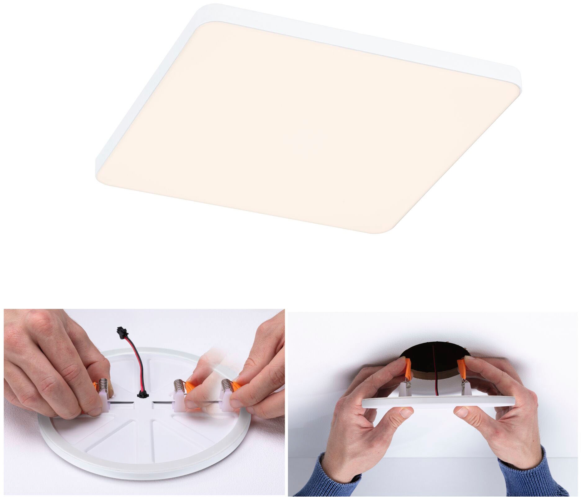 Paulmann LED Einbauleuchte »Veluna VariFit Edge IP44 eckig 160x160mm 1100lm 3000K Weiß«, 1 flammig, LED Einbaupanel IP44 eckig 160x160mm 1100lm 3000K Weiß