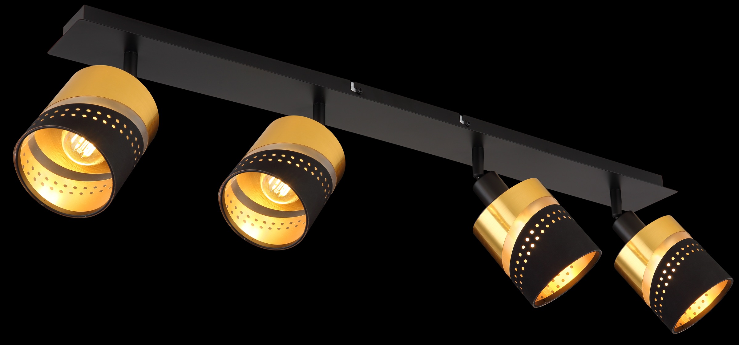 GLOBO LIGHTING Deckenstrahler »OR«, Leuchtmittel E14 | ohne Leuchtmittel, Deckenspot/schwarz/goldfarben/Flur/Wohnzimmer/Schlafzimmer