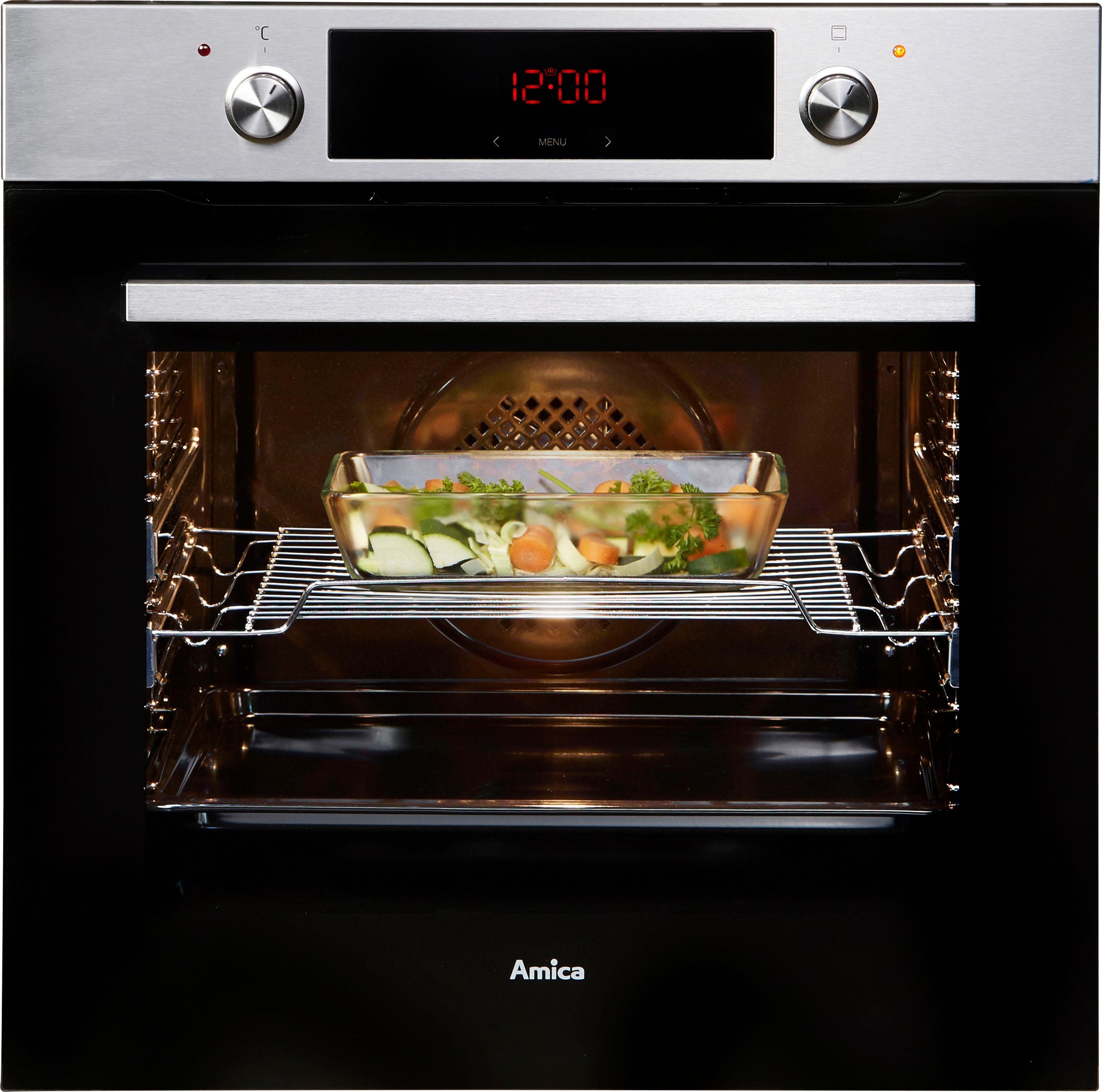 Amica Backofen-Set »BOXI 955 000 E«, BOXI 955 000 E, mit 2-fach-Teleskopauszug, 2fach-Teleskopauszug, Heißluft, XXL Volumen