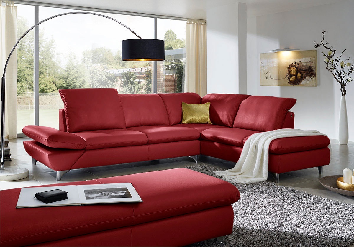 W.SCHILLIG Ecksofa »taoo, elegant und zeitlos, bequem, L-Form«, mit Sitziefenverstellung & Kopfteilverstellung
