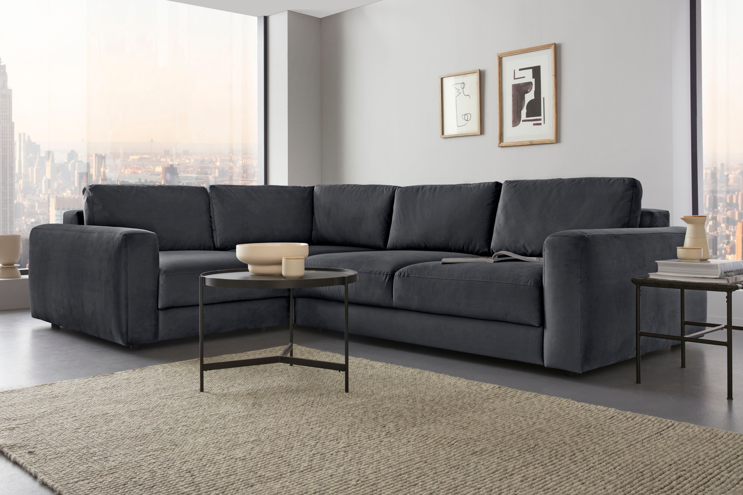 Places of Style Ecksofa »Bloomfield, L-Form«, extra tiefe Sitzfläche, wahlw günstig online kaufen