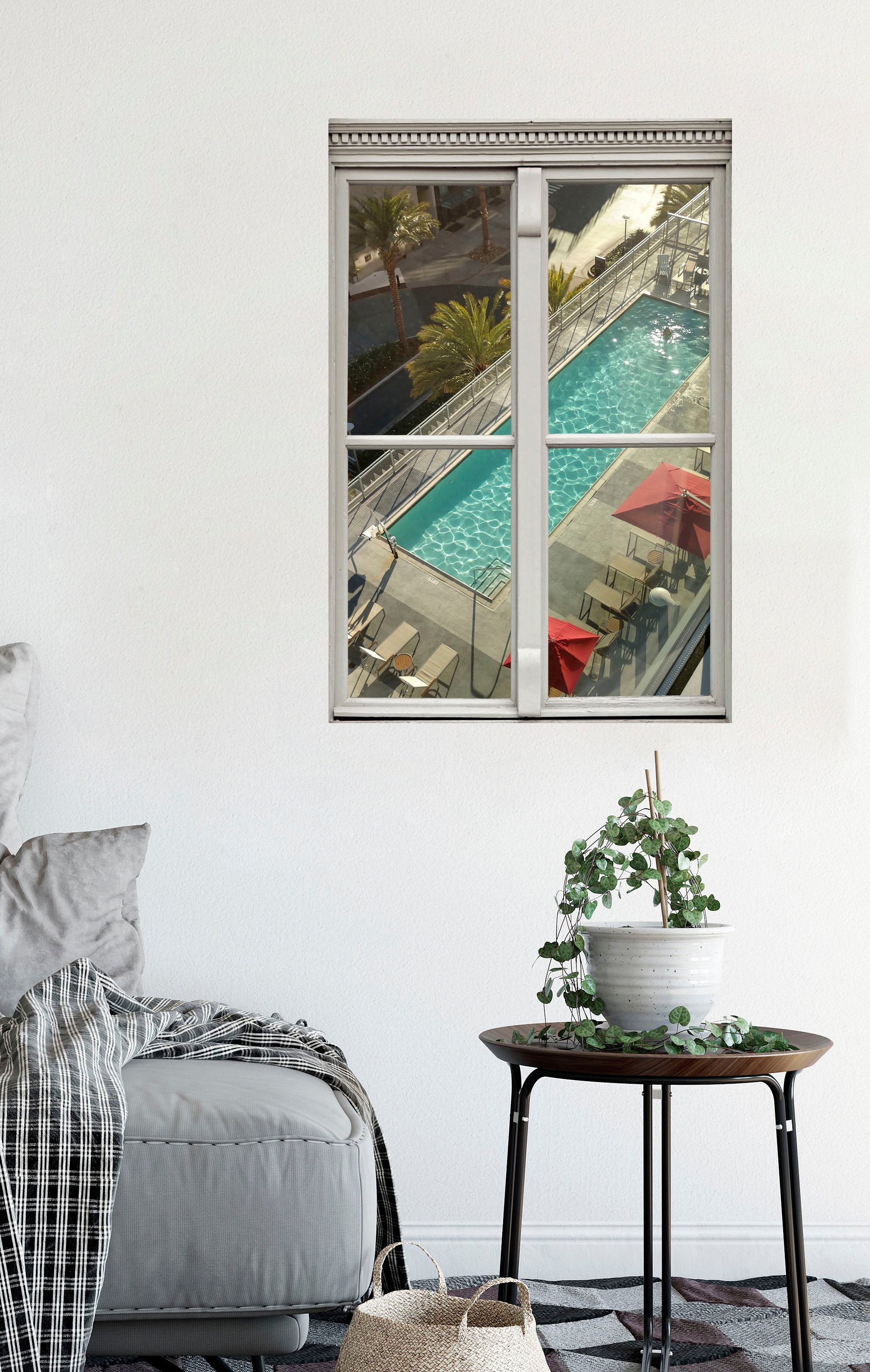 queence Wandsticker »Pool«, Wandsticker, Wandbild, selbstklebend, 3D, Fenster