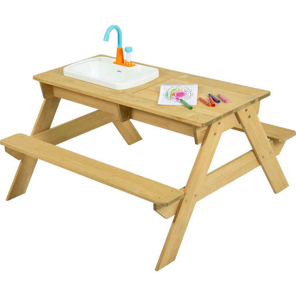 TP Toys Wasserspieltisch »TP274U«, BxLxH: 94x89x71 cm, Holz Picknick Tisch mit Waschbecken