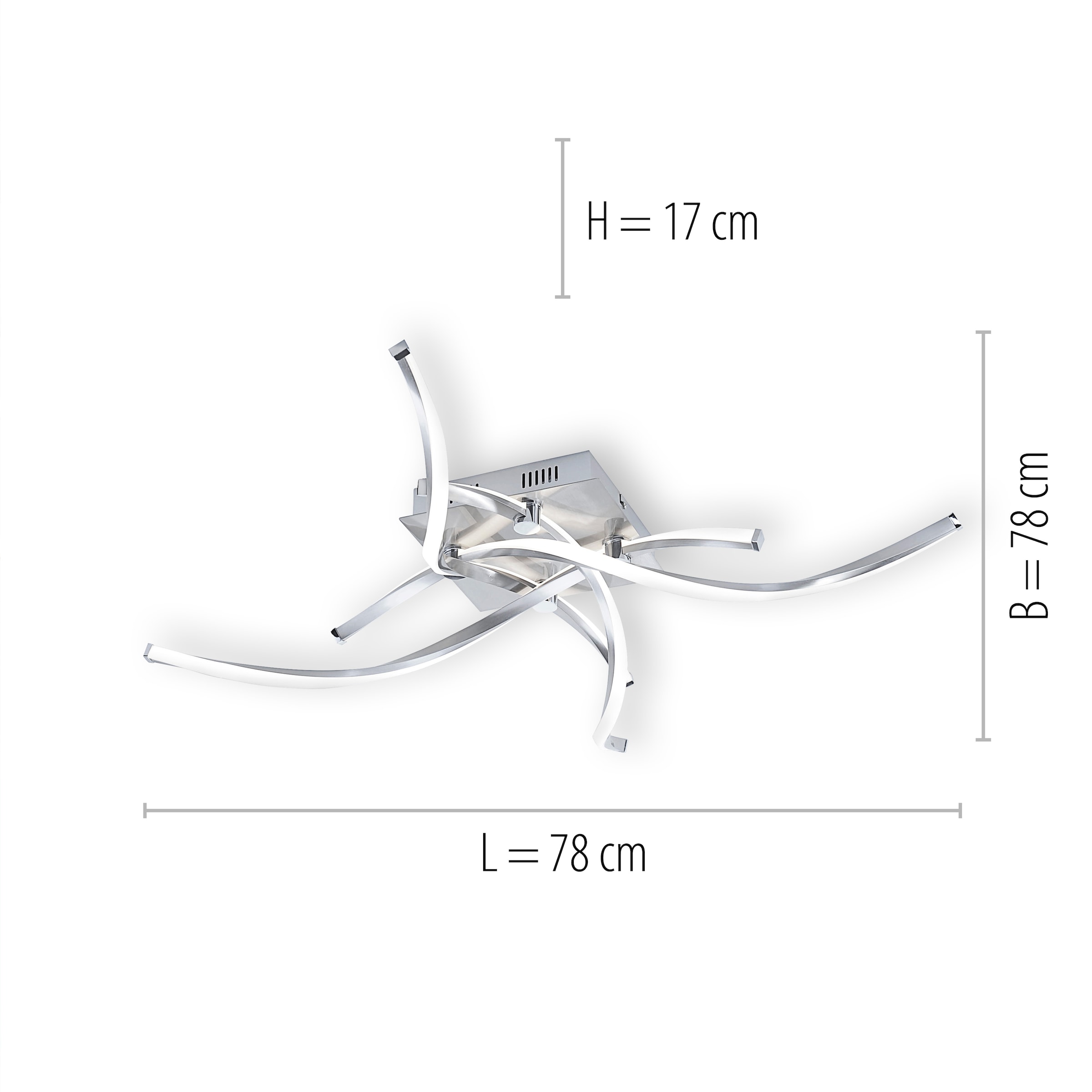 Paul Neuhaus Deckenleuchte »POLINA«, 4 flammig, Leuchtmittel LED-Board | LED fest integriert, LED, dimmbar, Simply Dim, Memory, nach Trennung vom Netz