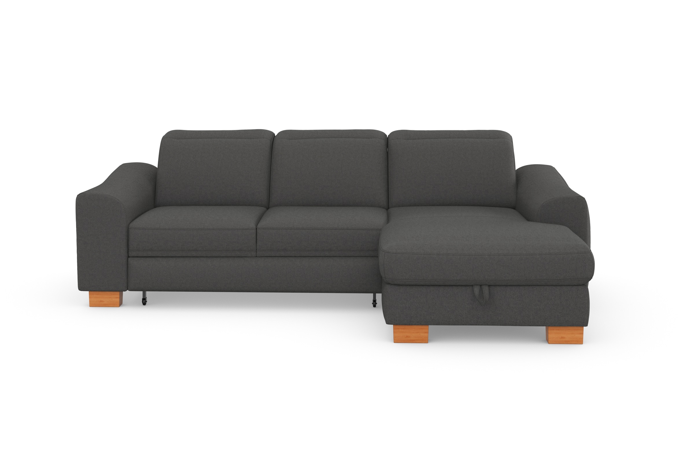 sit&more Ecksofa »Dundee L-Form«, mit Federkern und Massivholzfüßen, wahlweise mit Kopfteilverstellung
