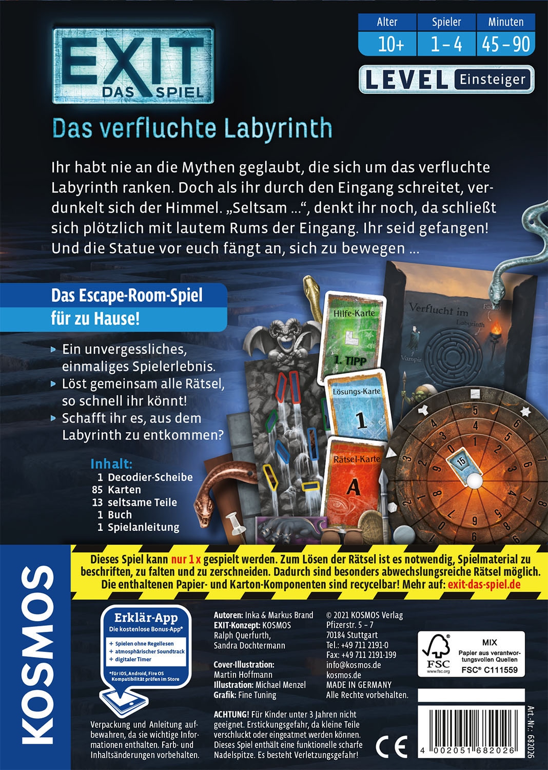 Kosmos Spiel »EXIT, Das verfluchte Labyrinth«, Made in Germany
