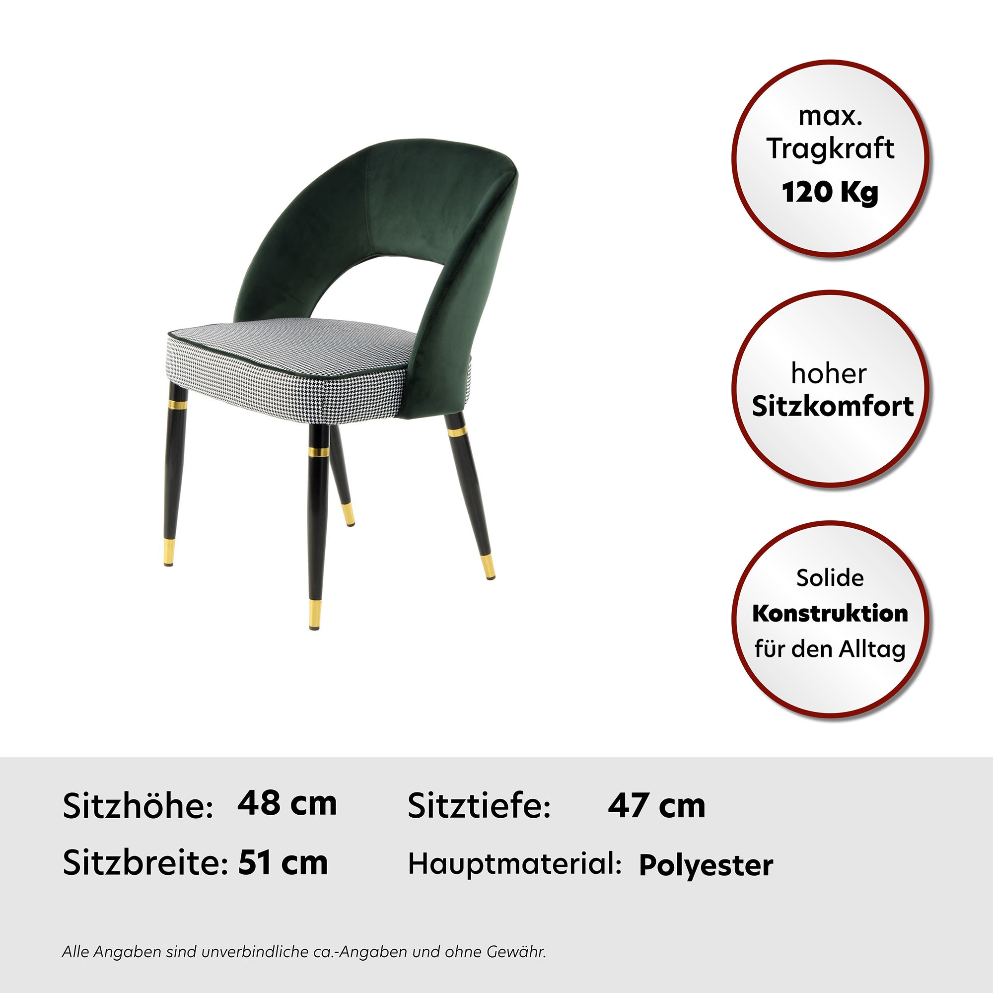 Kayoom Polsterstuhl »Stuhl Courtney 525 2er-Set, 2er-Set Stühle, komfortables Sitzgefühl«, (Set), 2 St., samtweicher Bezug, modern, weicher Stoffbezug