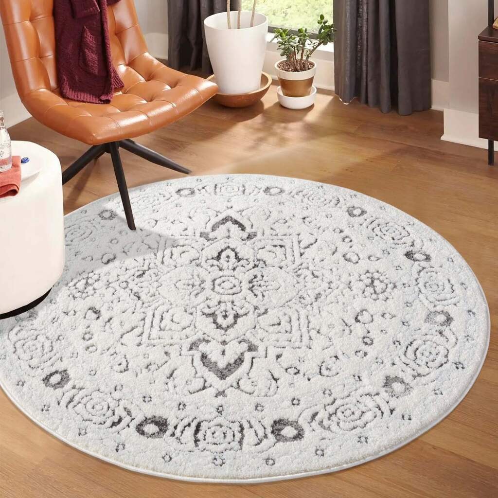 Carpet City Teppich »LOUNGE 0638«, rund, 15 mm Höhe, Kurzflor-Teppich Moder günstig online kaufen