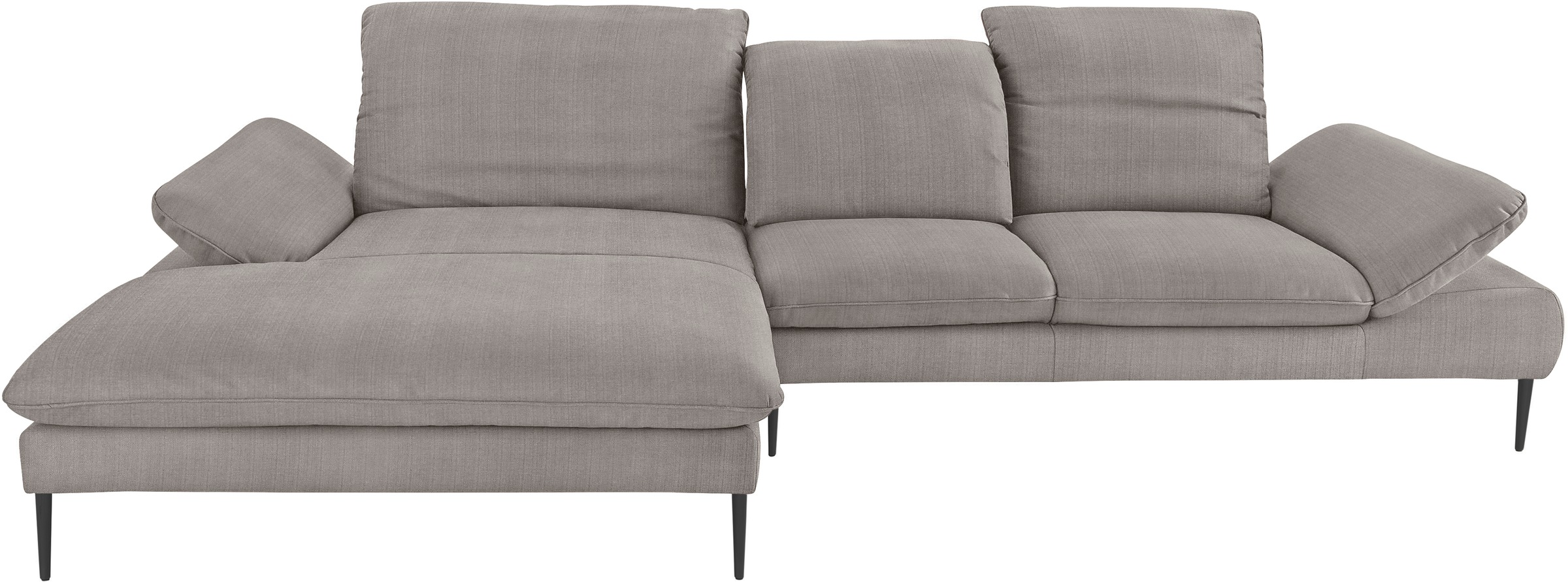 W.SCHILLIG Ecksofa »enjoy&MORE, Designsofa, bequem, zeitlos und elegant, L-Form«, Sitztiefenverstellung, Füße schwarz pulverbeschichtet, Breite 340 cm