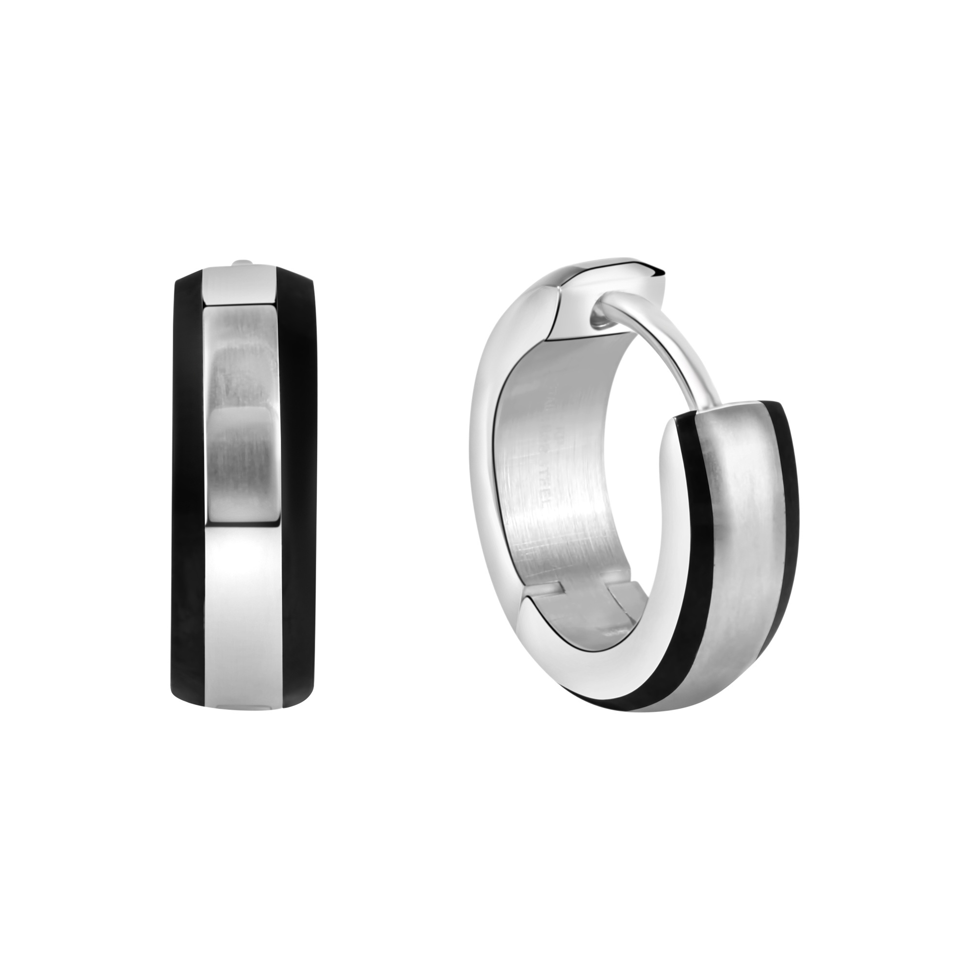 ZEEME Paar Creolen »Edelstahl glanz/matt Ø 13 mm« mehrfarbig