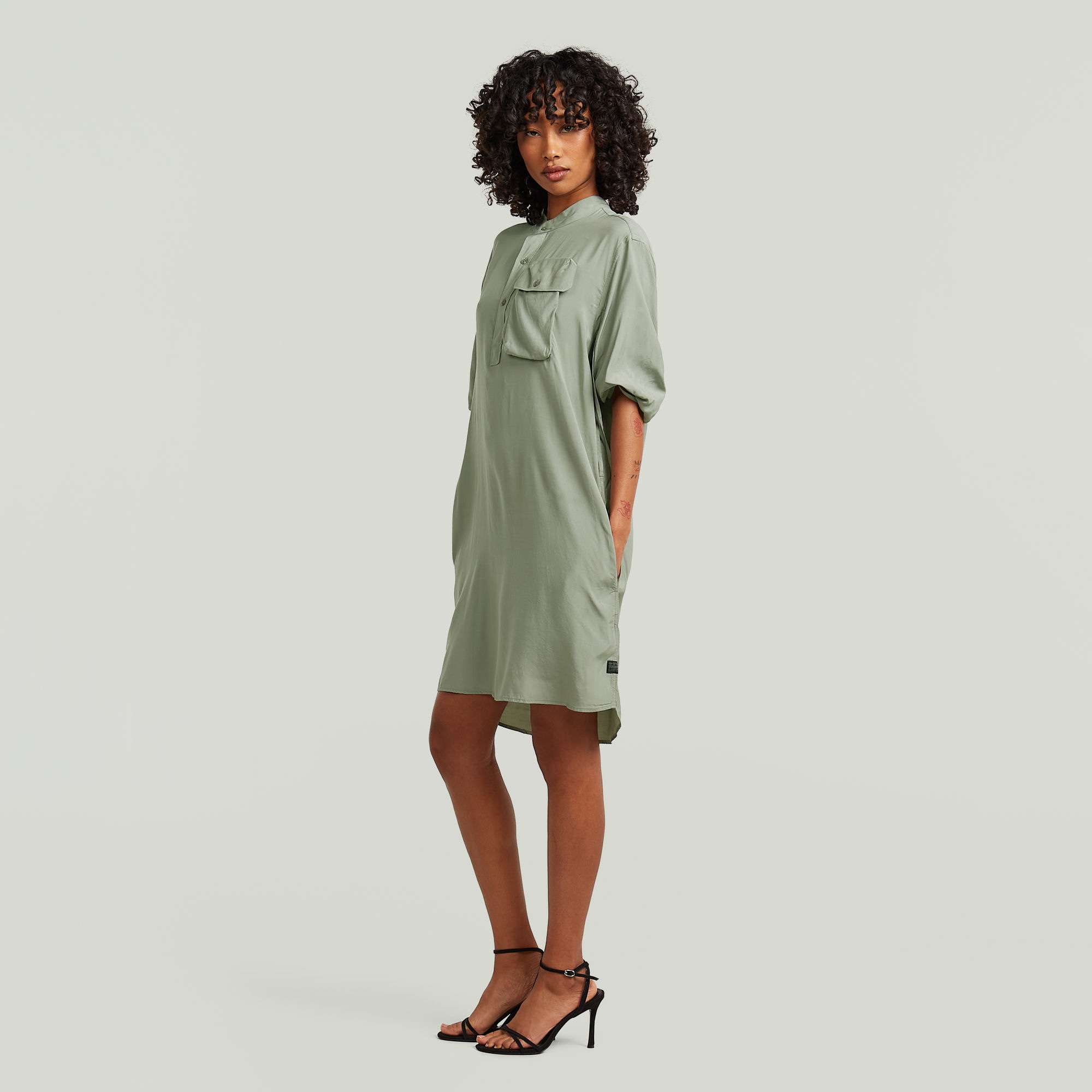 G-STAR Blusenkleid »DRS Fluid Dress« Brusttasche mit verstellbaren Ärmeln, Regular Fit