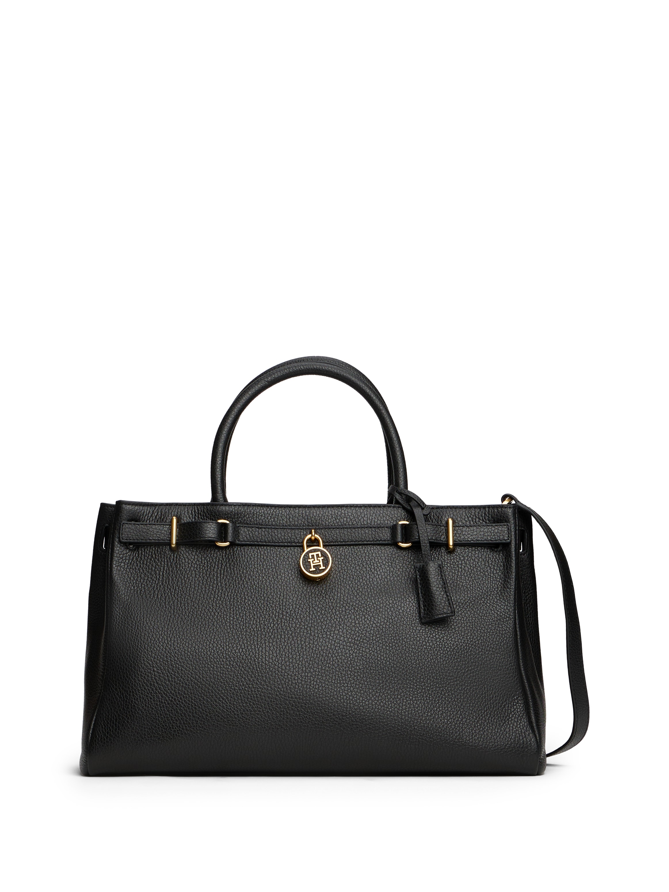 Tommy Hilfiger Tragetasche »AMERICAN ICON TOTE LEATHER«, Damen Handtasche, Schultertasche mit TH-Schloß-Schmuckelement