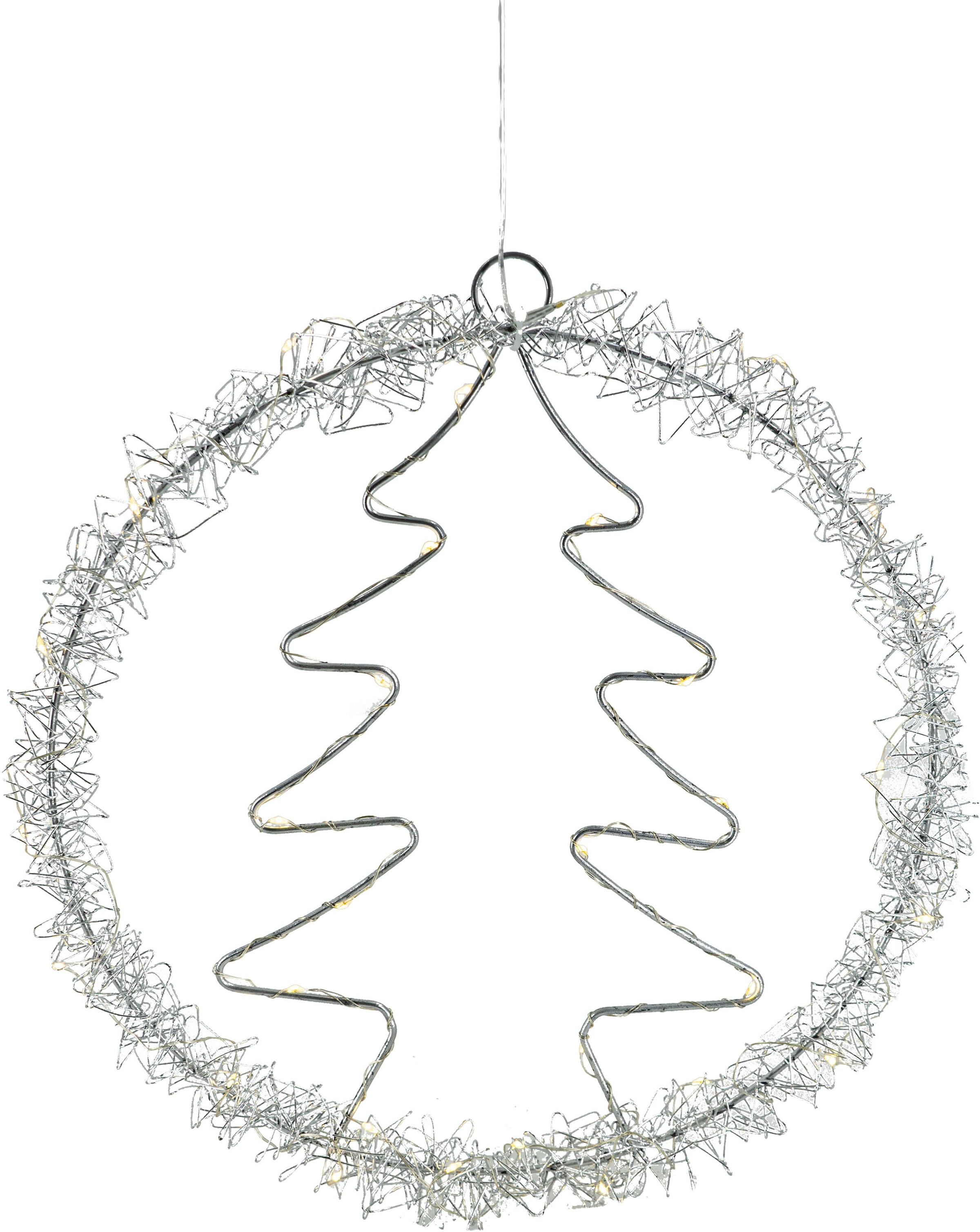 NOOR LIVING Dekolicht »LED Weihnachtsdeko, Ø 33 cm, Dekohänger aus Metall«, im 2er Set (bestehend aus 1x Baum und 1x Stern), Fensterdeko